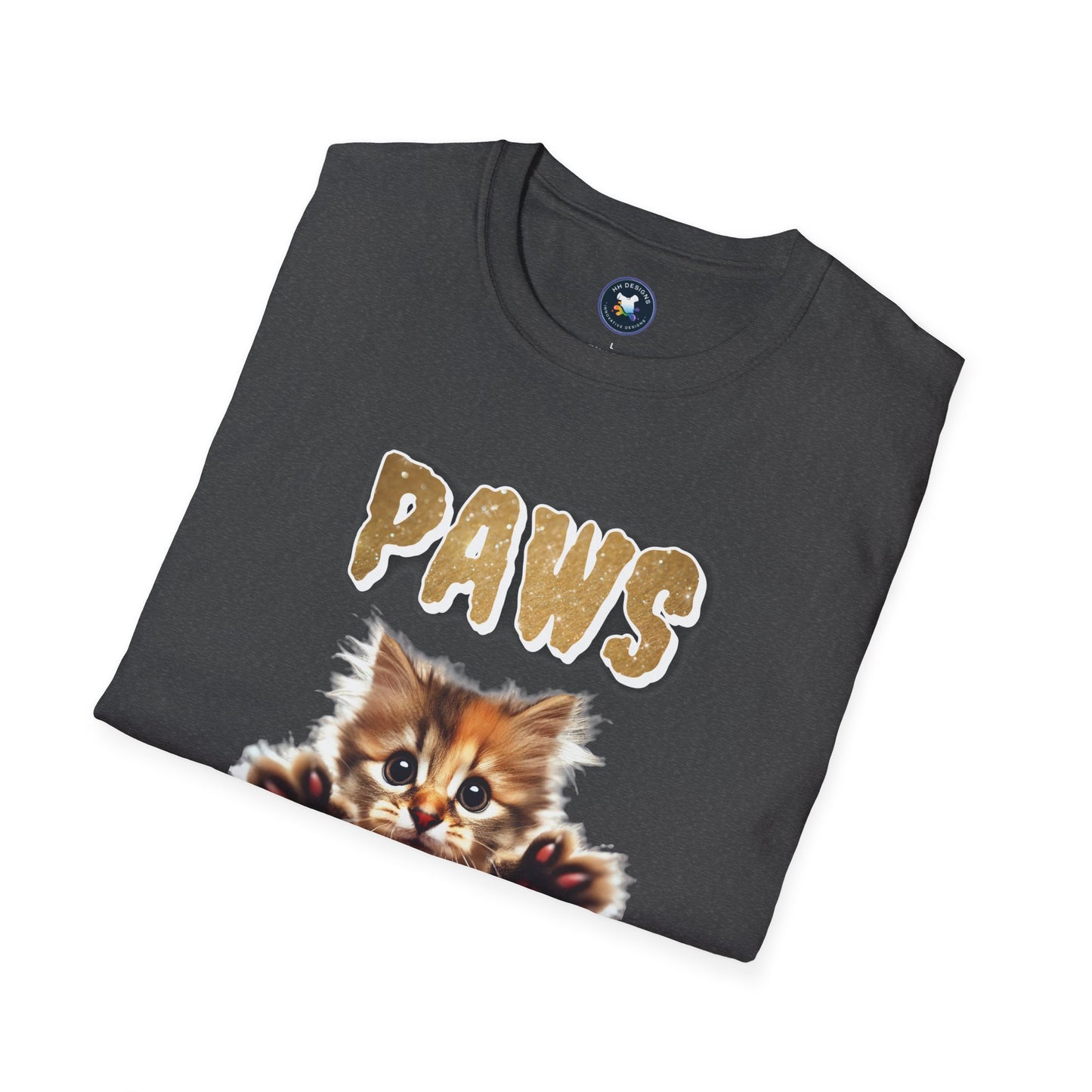 Paws of Fury Unisex Softstyle T-Shirt - Cute Cat Print Tee for Animal Lovers