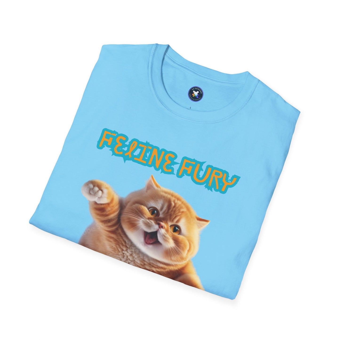 Funny Cat T-Shirt - 'Feline Fury Beware' Unisex Softstyle Tee