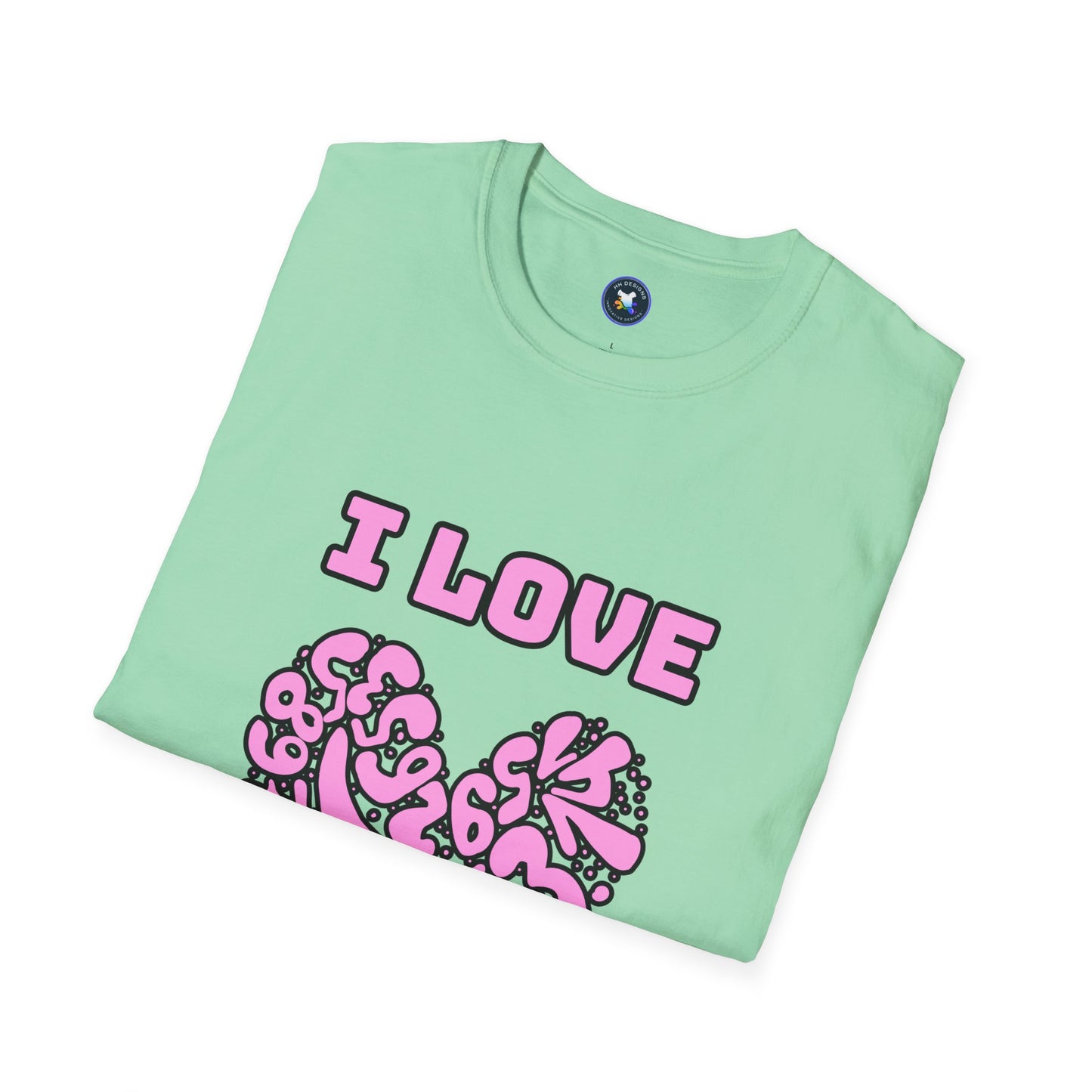 I Love Pi Heart Unisex Softstyle T-Shirt – Trendy Graphic Tee for Creative Souls
