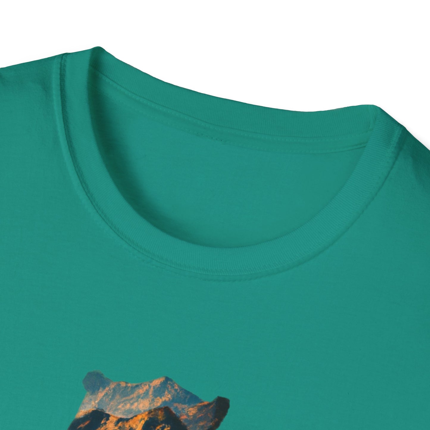 Mountain Bear Unisex Softstyle T-Shirt - Nature Lover's Graphic Tee