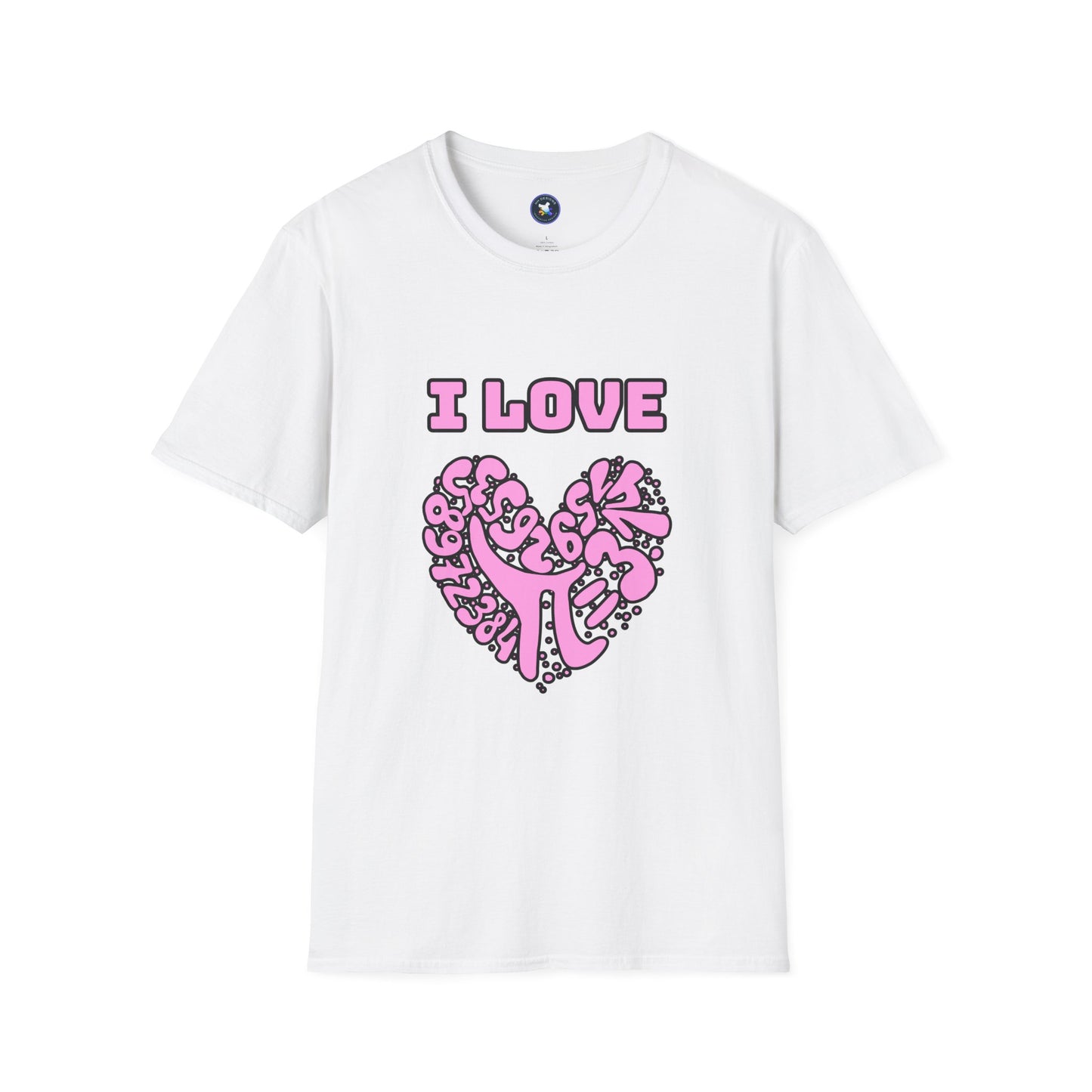 I Love Pi Heart Unisex Softstyle T-Shirt – Trendy Graphic Tee for Creative Souls