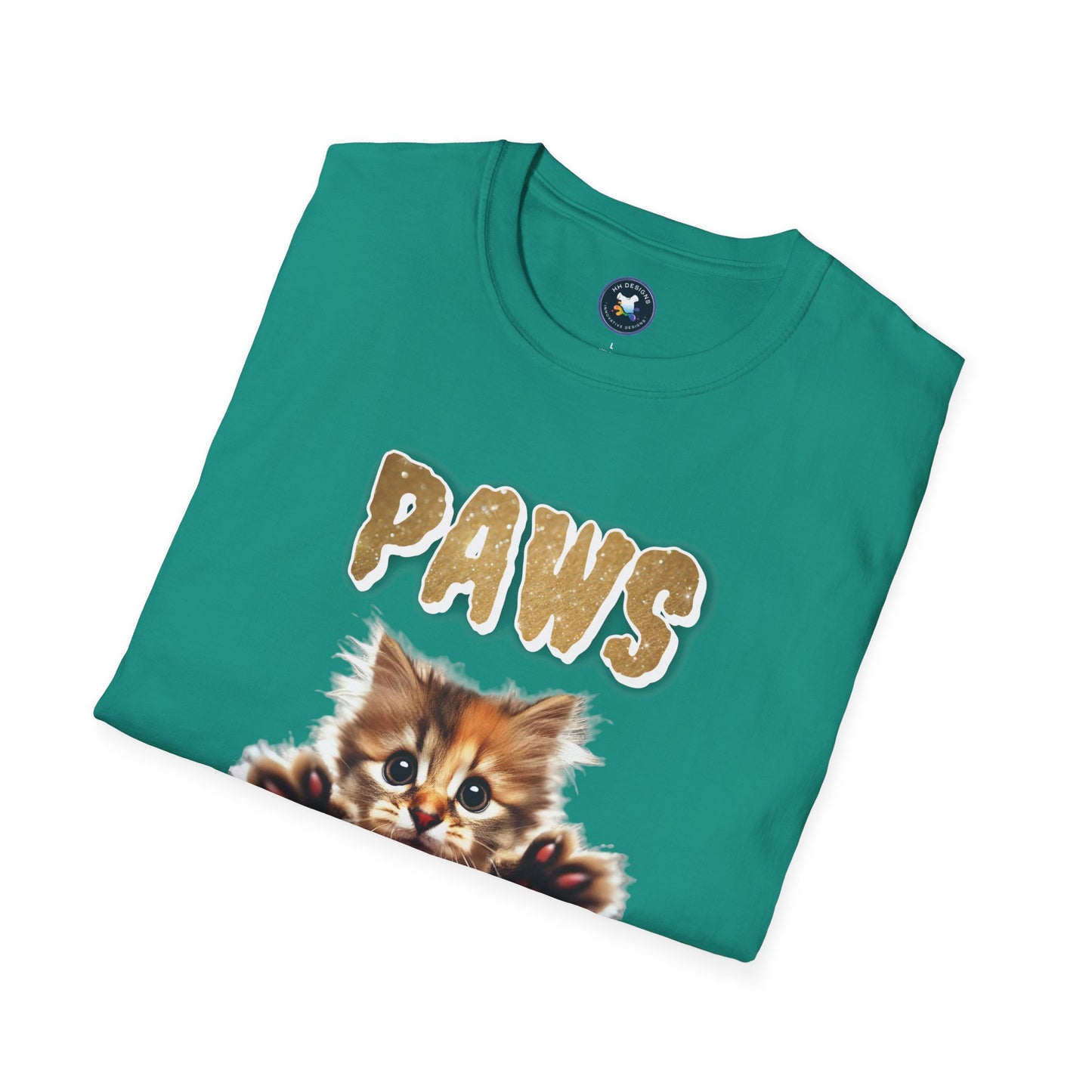 Paws of Fury Unisex Softstyle T-Shirt - Cute Cat Print Tee for Animal Lovers
