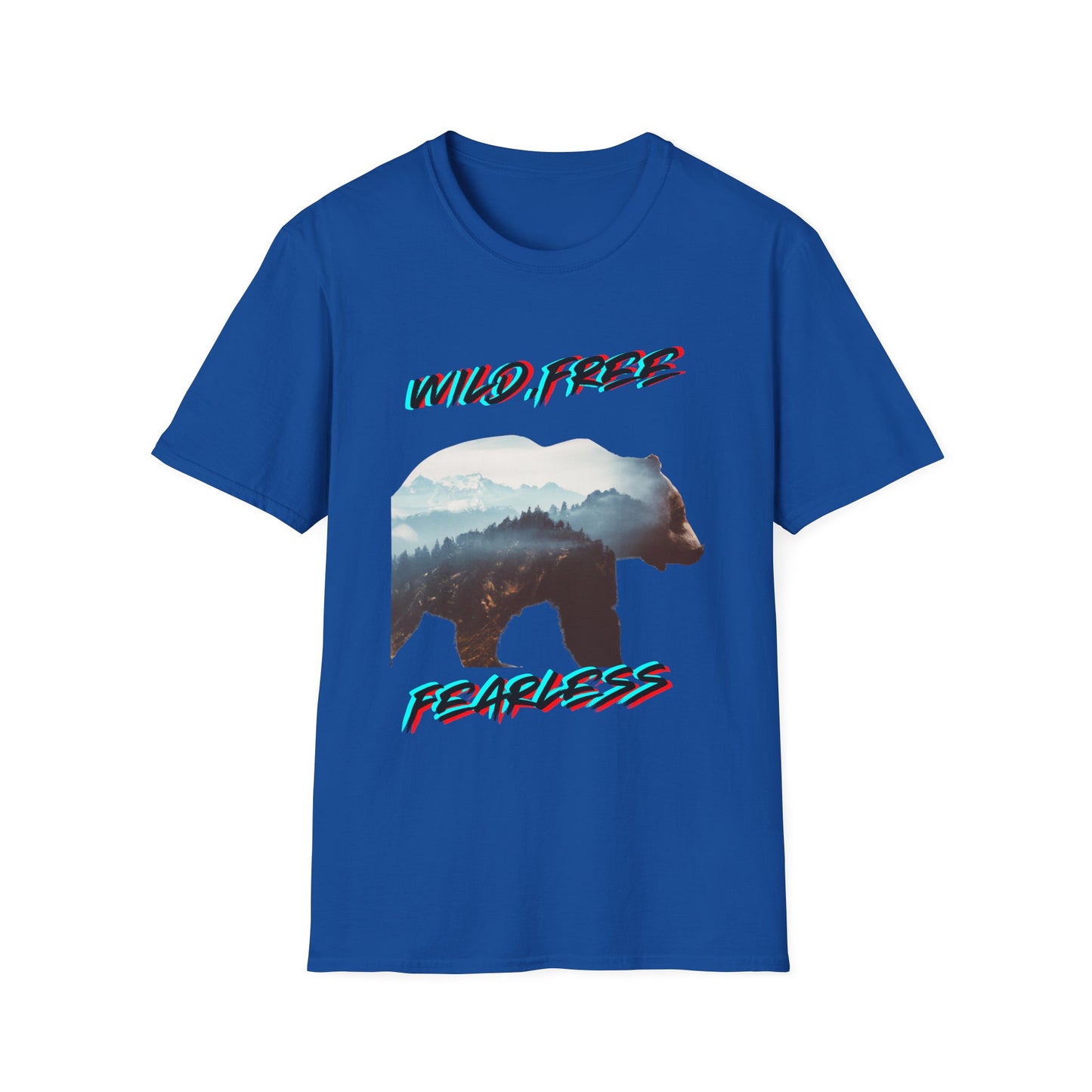 Wild Free Bear Unisex Softstyle T-Shirt - Fearless Nature Graphic Tee