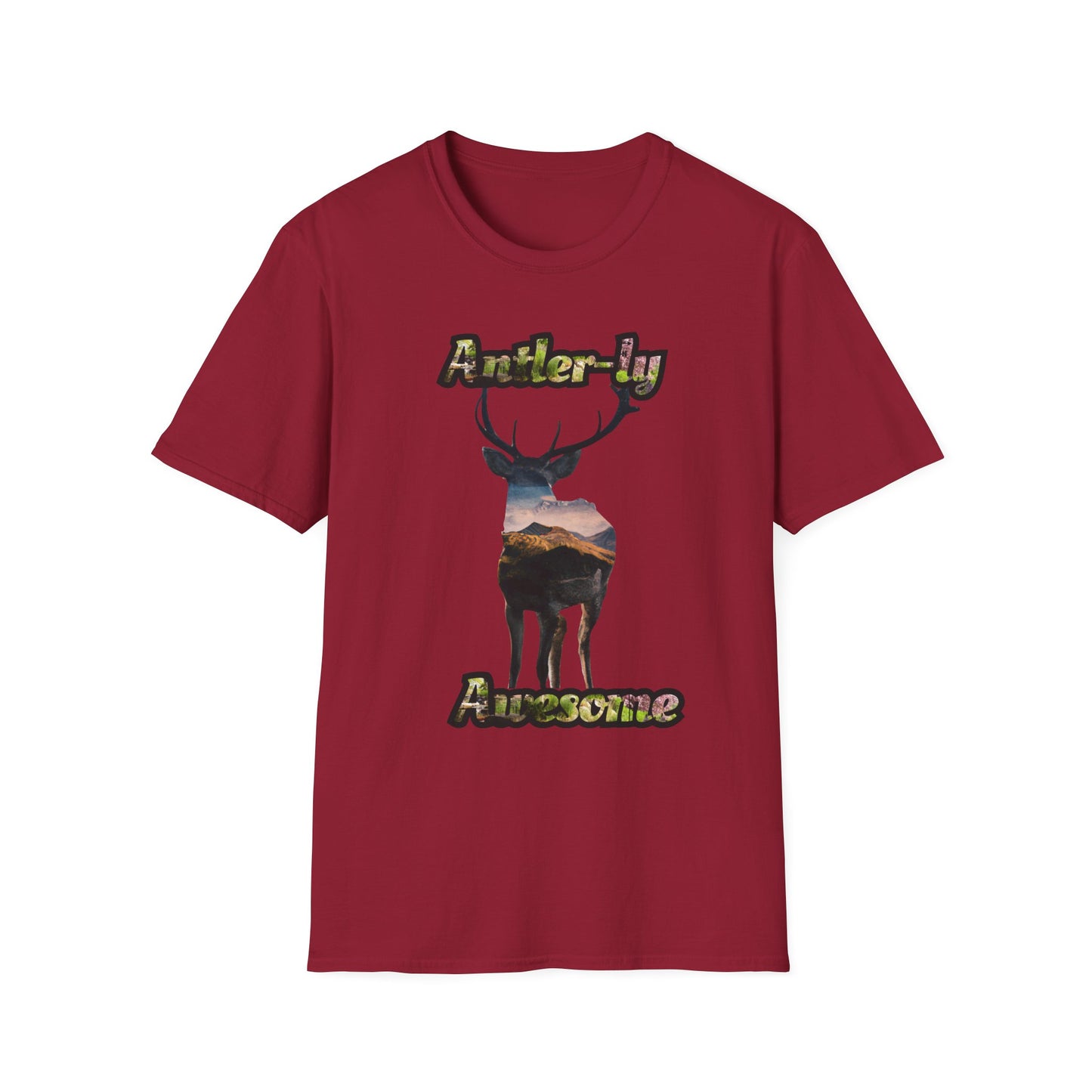 Unisex Softstyle T-Shirt - 'Antler-ly Awesome' Nature Graphic Tee