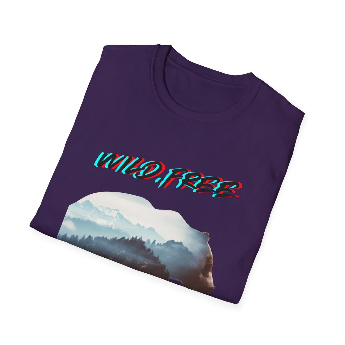 Wild Free Bear Unisex Softstyle T-Shirt - Fearless Nature Graphic Tee