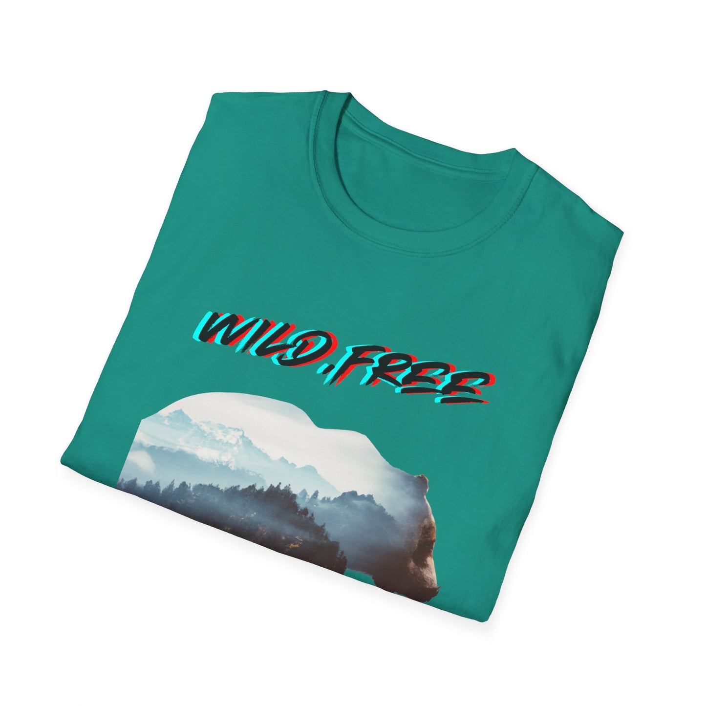 Wild Free Bear Unisex Softstyle T-Shirt - Fearless Nature Graphic Tee