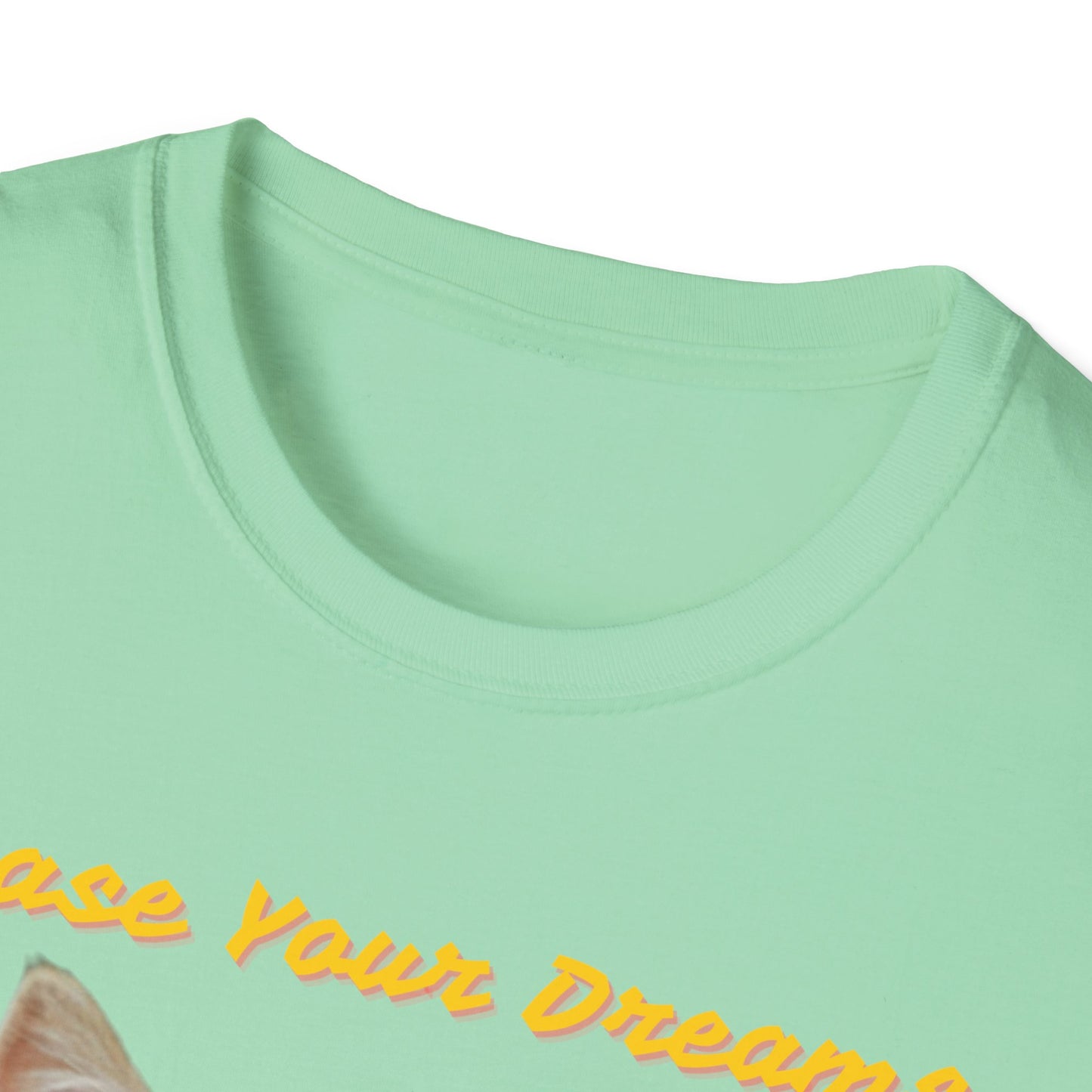 Chase Your Dreams Cat T-Shirt | Unisex Softstyle Tee for Cat Lovers