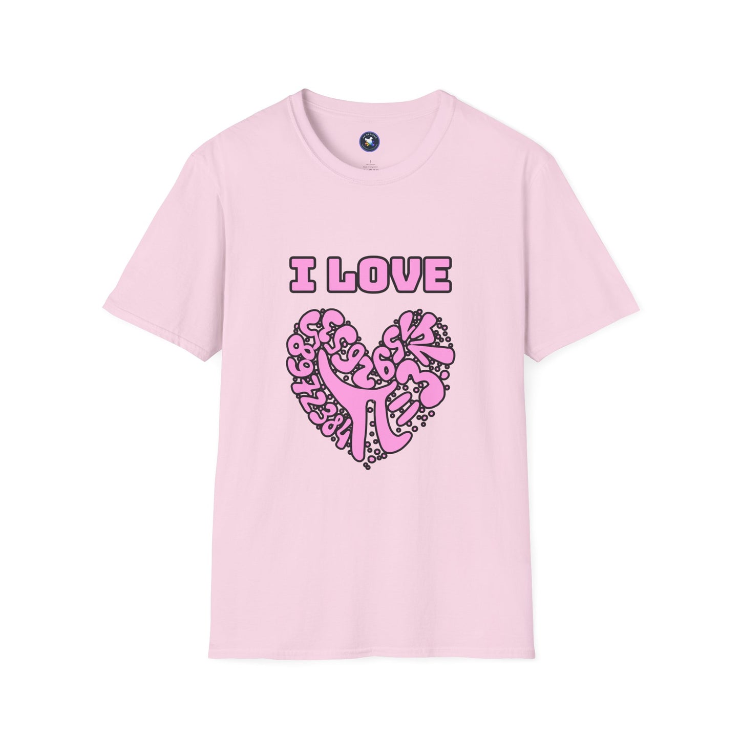 I Love Pi Heart Unisex Softstyle T-Shirt – Trendy Graphic Tee for Creative Souls