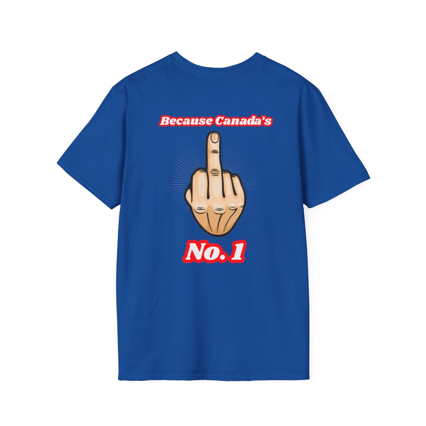 Unisex Softstyle T-Shirt - "We Can’t Be the 51st State" with Canada Map & No. 1 Gesture
