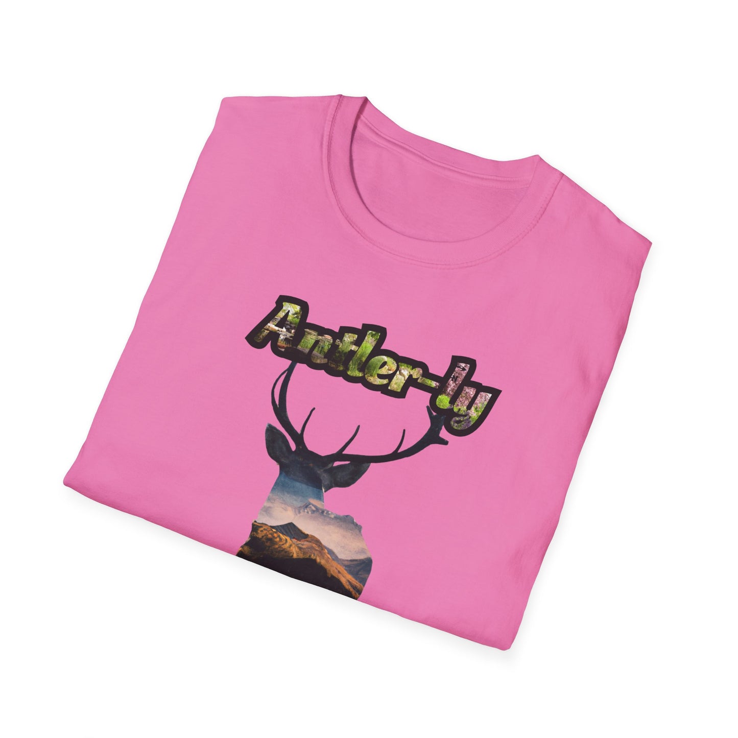 Unisex Softstyle T-Shirt - 'Antler-ly Awesome' Nature Graphic Tee