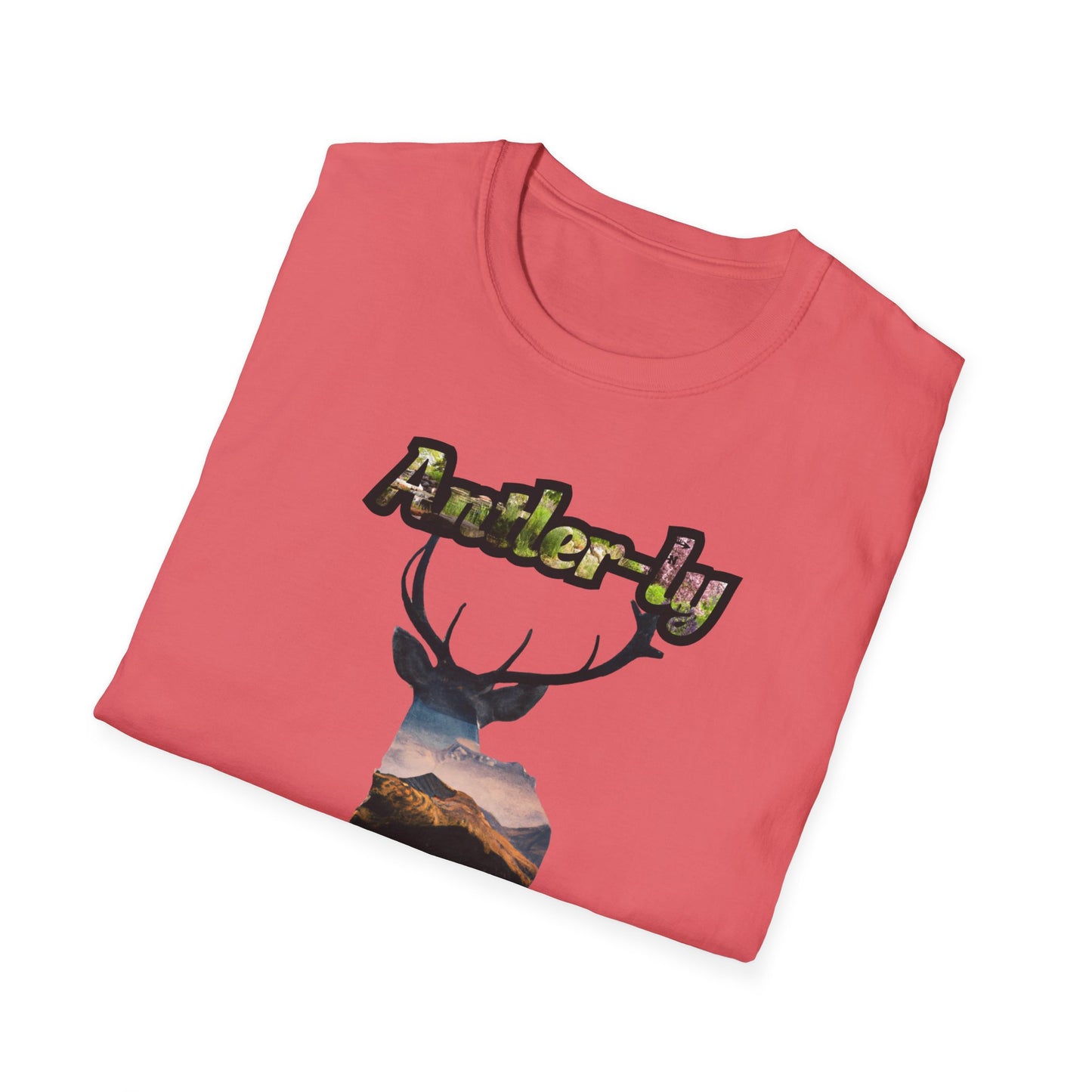 Unisex Softstyle T-Shirt - 'Antler-ly Awesome' Nature Graphic Tee