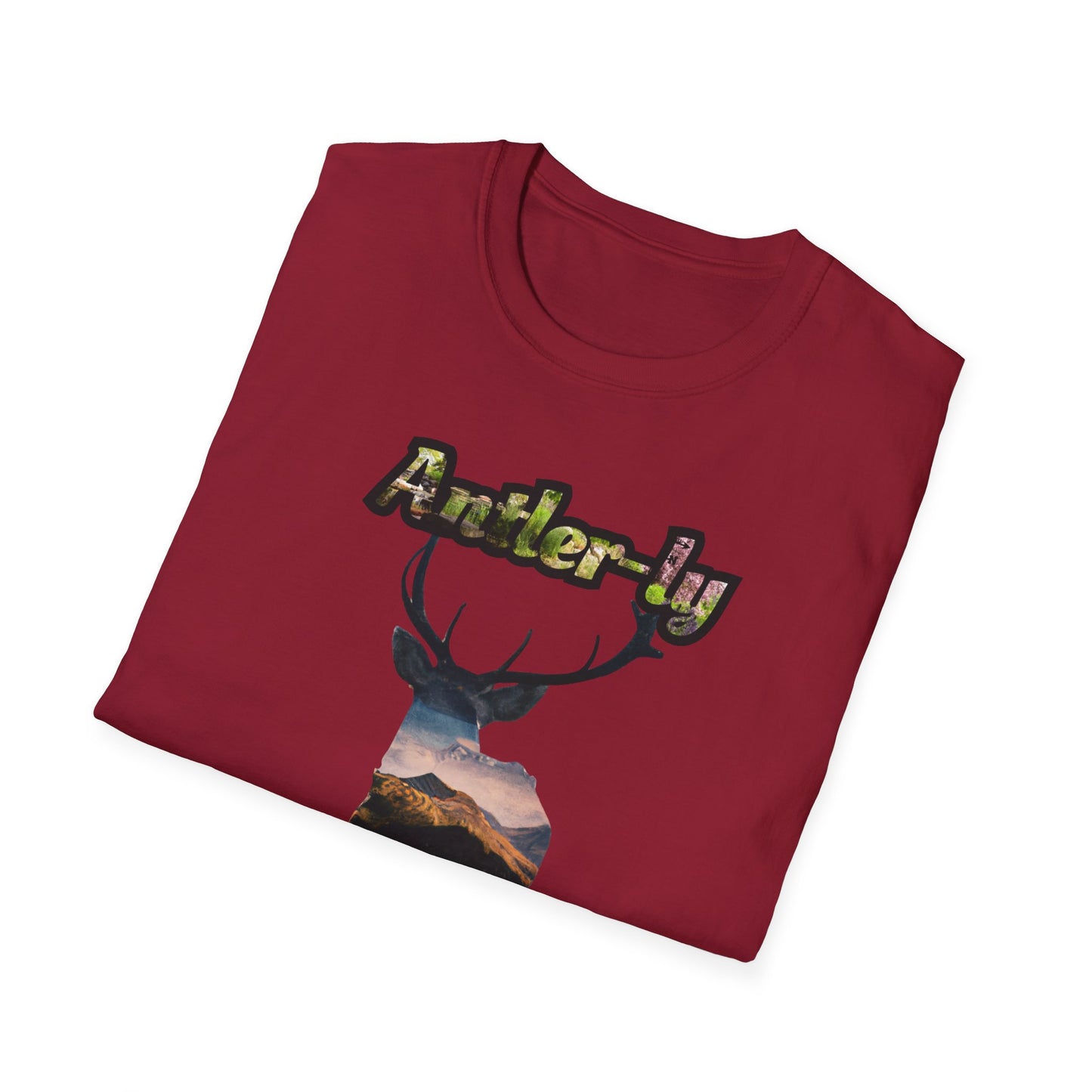Unisex Softstyle T-Shirt - 'Antler-ly Awesome' Nature Graphic Tee