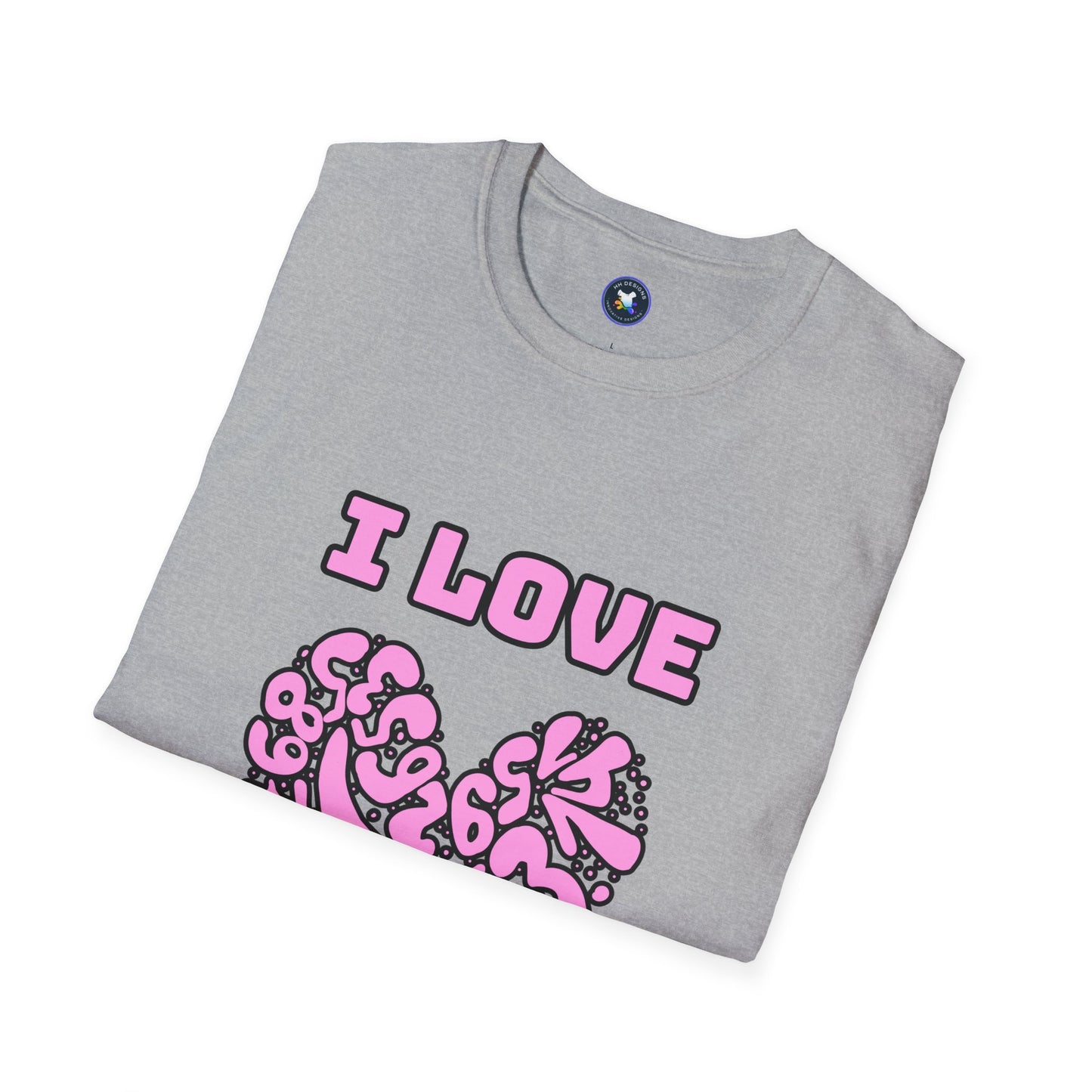 I Love Pi Heart Unisex Softstyle T-Shirt – Trendy Graphic Tee for Creative Souls