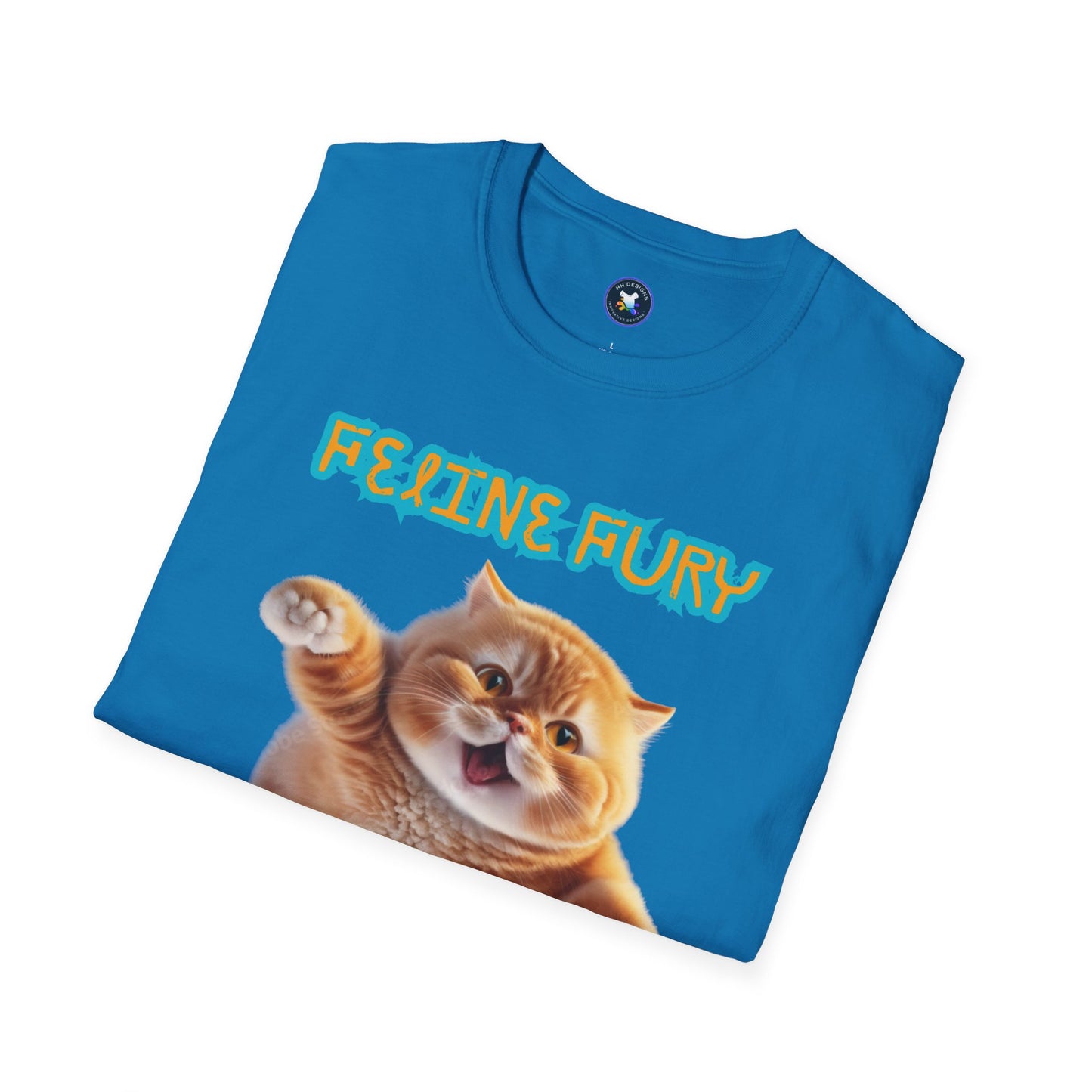 Funny Cat T-Shirt - 'Feline Fury Beware' Unisex Softstyle Tee