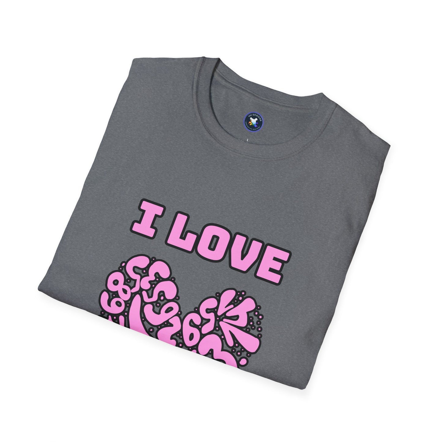 I Love Pi Heart Unisex Softstyle T-Shirt – Trendy Graphic Tee for Creative Souls