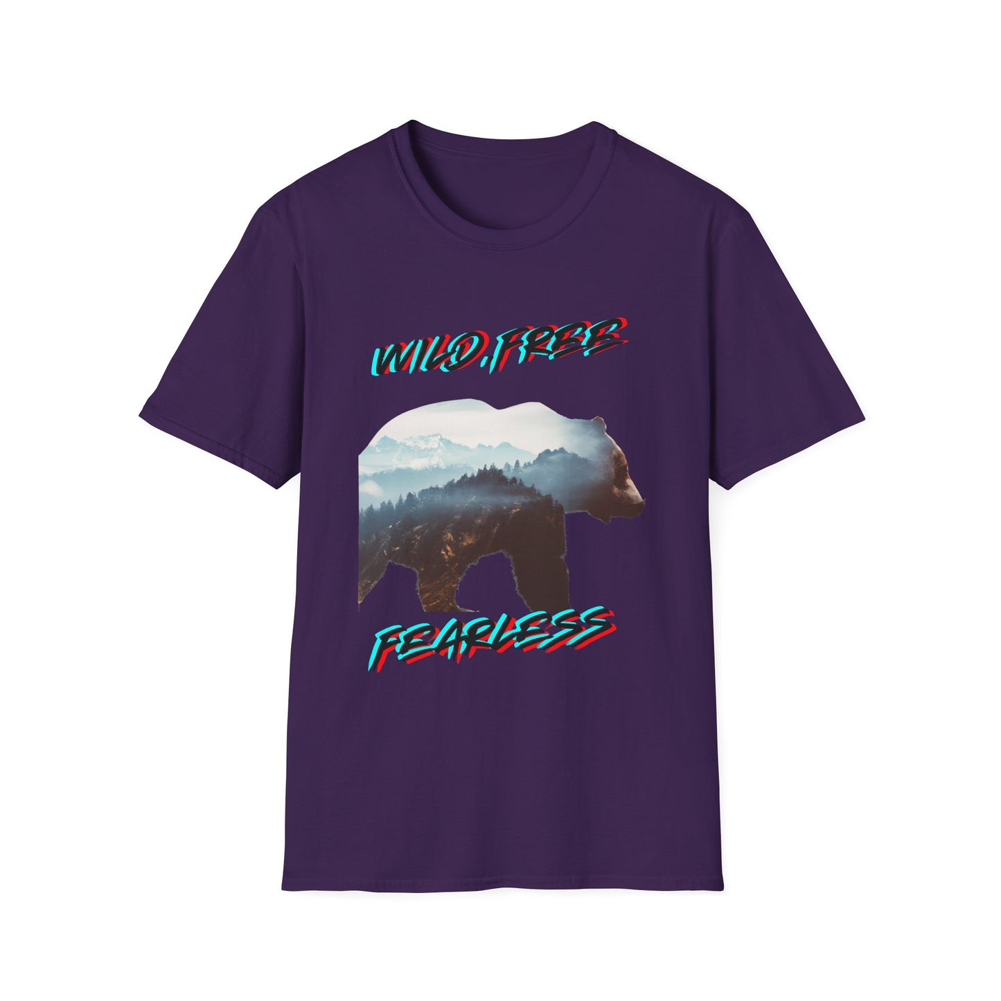 Wild Free Bear Unisex Softstyle T-Shirt - Fearless Nature Graphic Tee