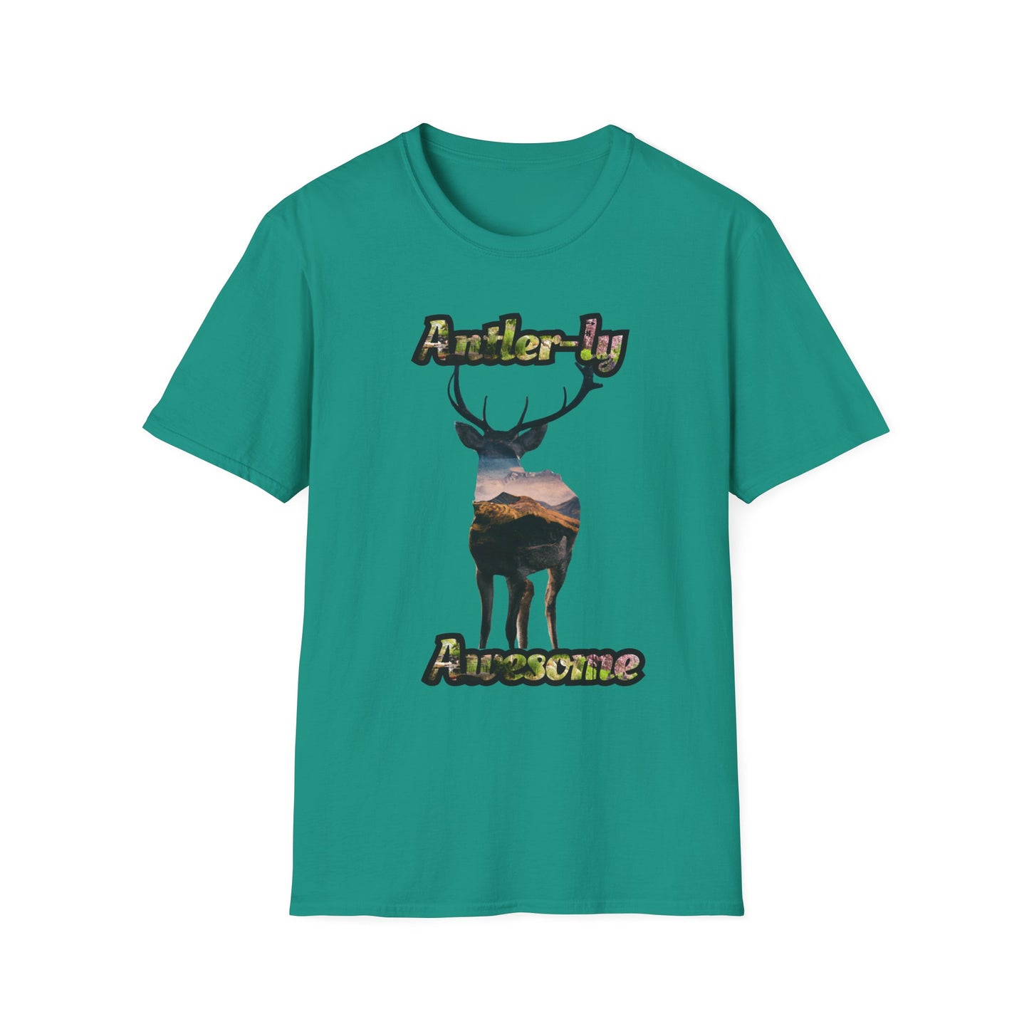 Unisex Softstyle T-Shirt - 'Antler-ly Awesome' Nature Graphic Tee