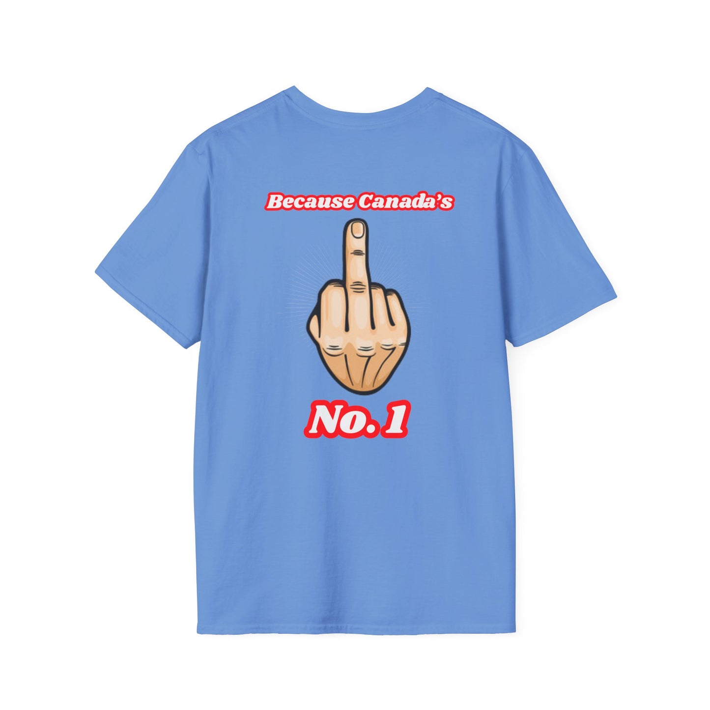 Unisex Softstyle T-Shirt - "We Can’t Be the 51st State" with Canada Map & No. 1 Gesture