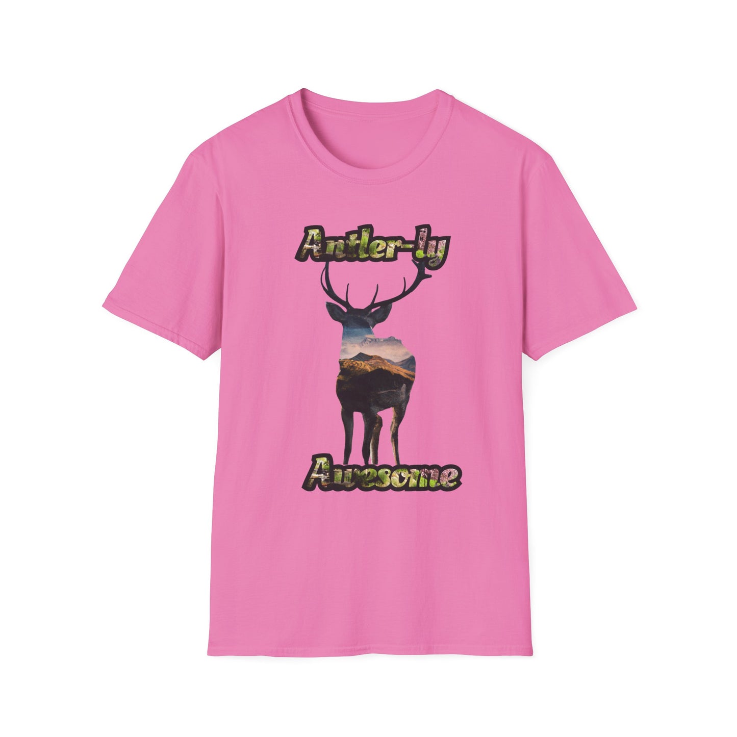 Unisex Softstyle T-Shirt - 'Antler-ly Awesome' Nature Graphic Tee