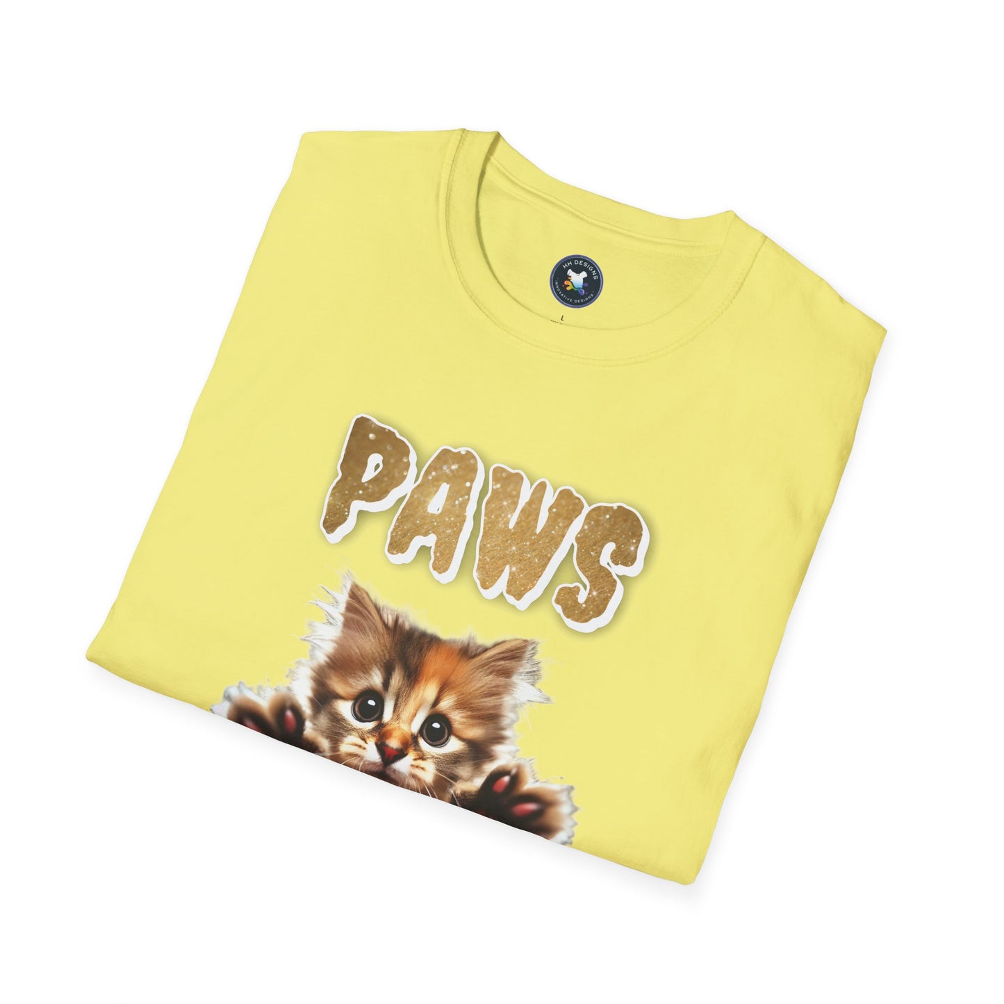 Paws of Fury Unisex Softstyle T-Shirt - Cute Cat Print Tee for Animal Lovers