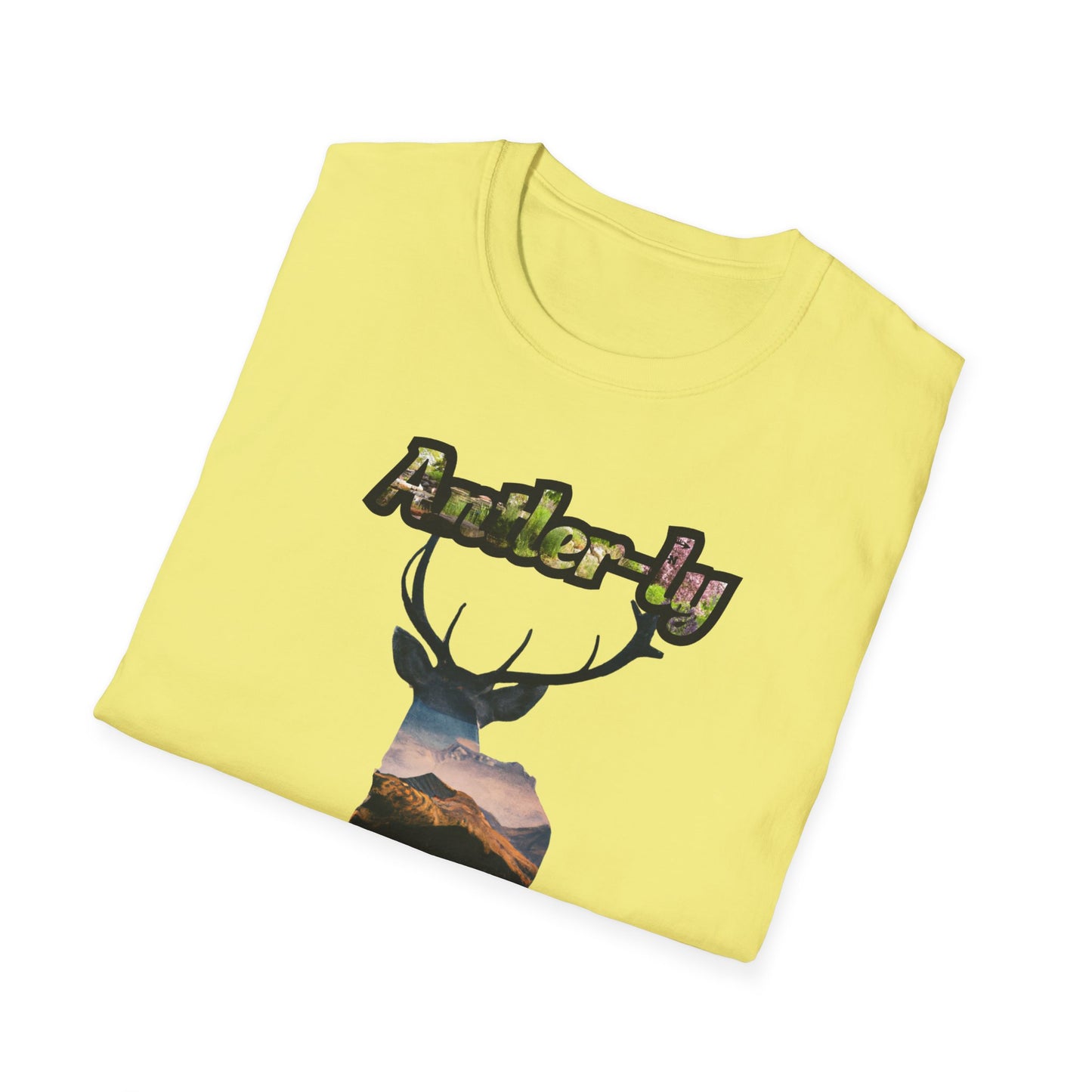 Unisex Softstyle T-Shirt - 'Antler-ly Awesome' Nature Graphic Tee