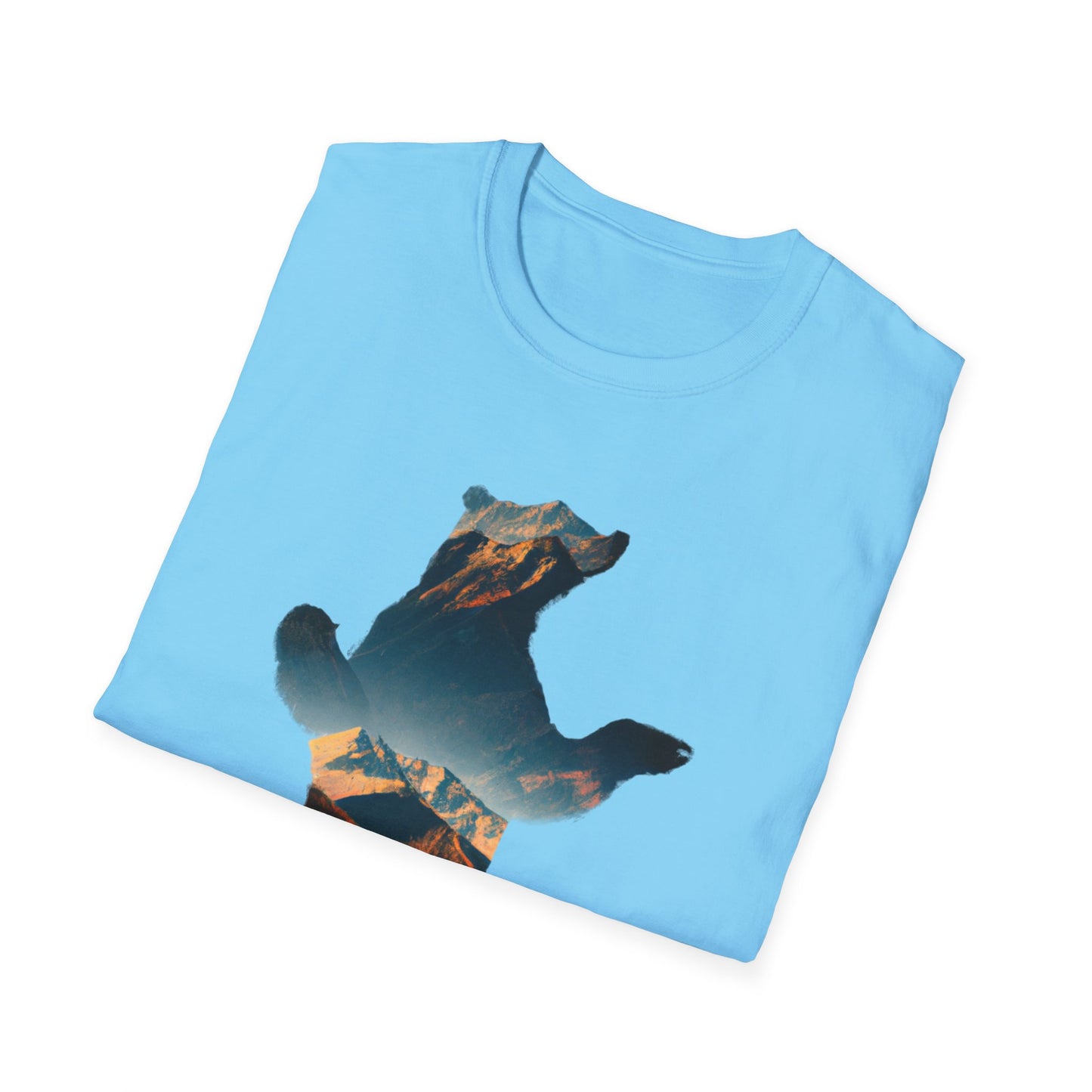 Mountain Bear Unisex Softstyle T-Shirt - Nature Lover's Graphic Tee