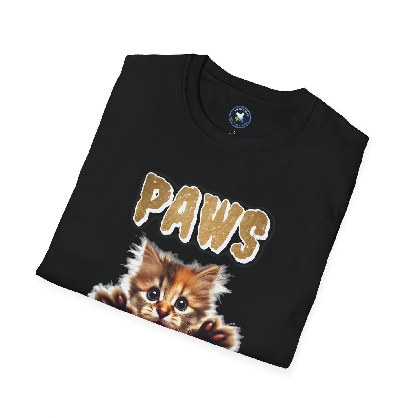 Paws of Fury Unisex Softstyle T-Shirt - Cute Cat Print Tee for Animal Lovers
