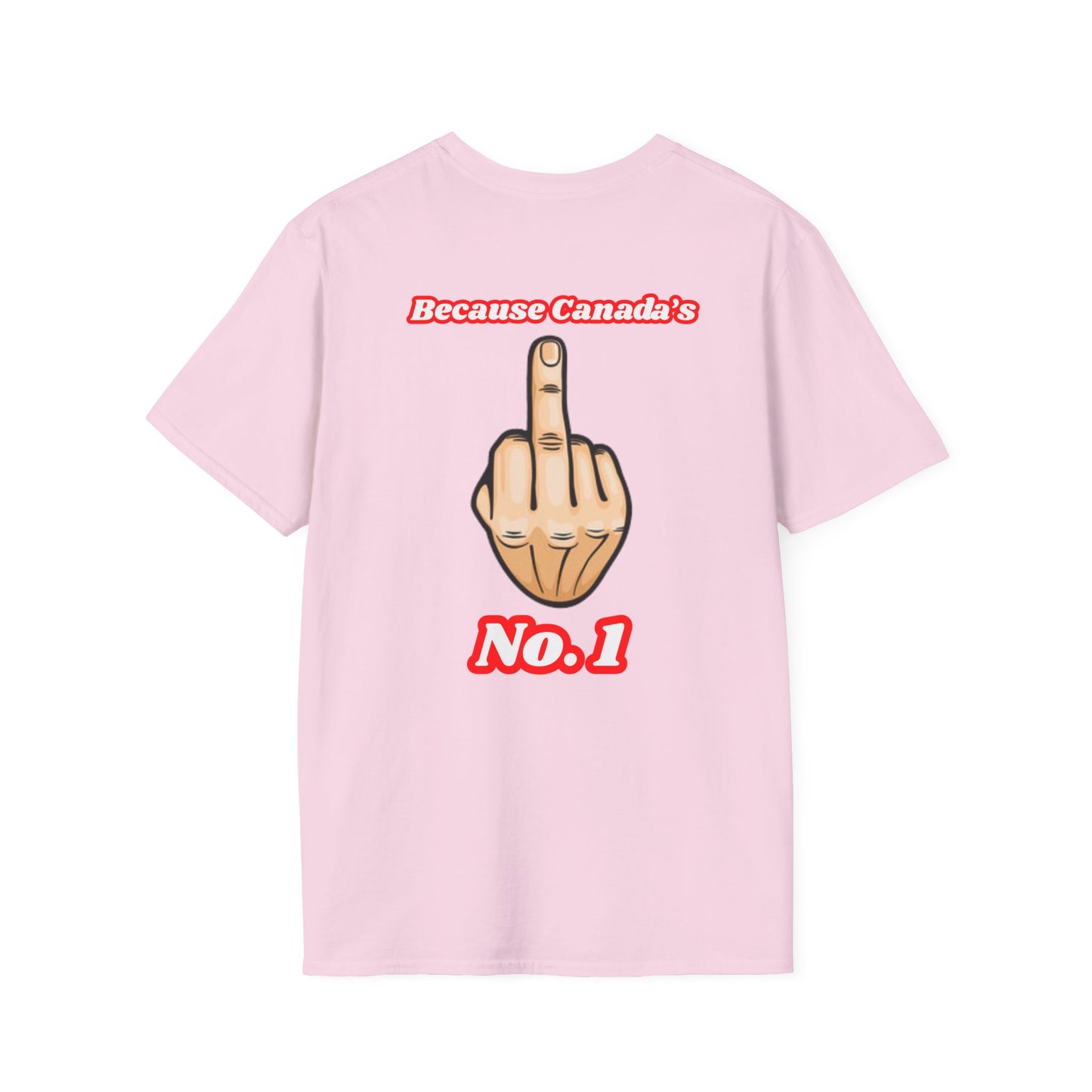 Unisex Softstyle T-Shirt - "We Can’t Be the 51st State" with Canada Map & No. 1 Gesture