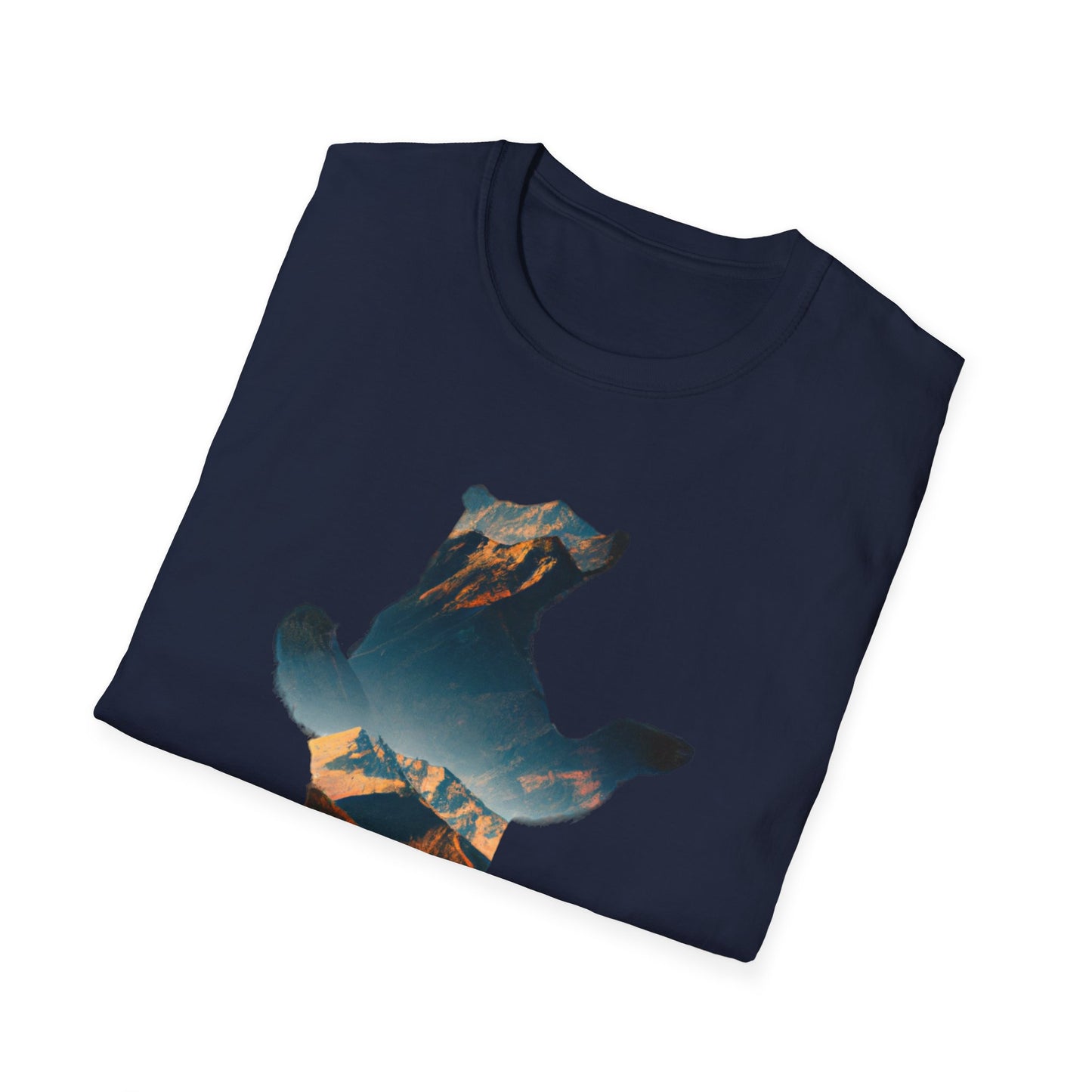 Mountain Bear Unisex Softstyle T-Shirt - Nature Lover's Graphic Tee