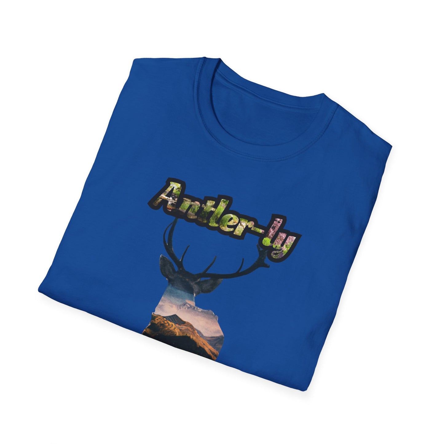 Unisex Softstyle T-Shirt - 'Antler-ly Awesome' Nature Graphic Tee