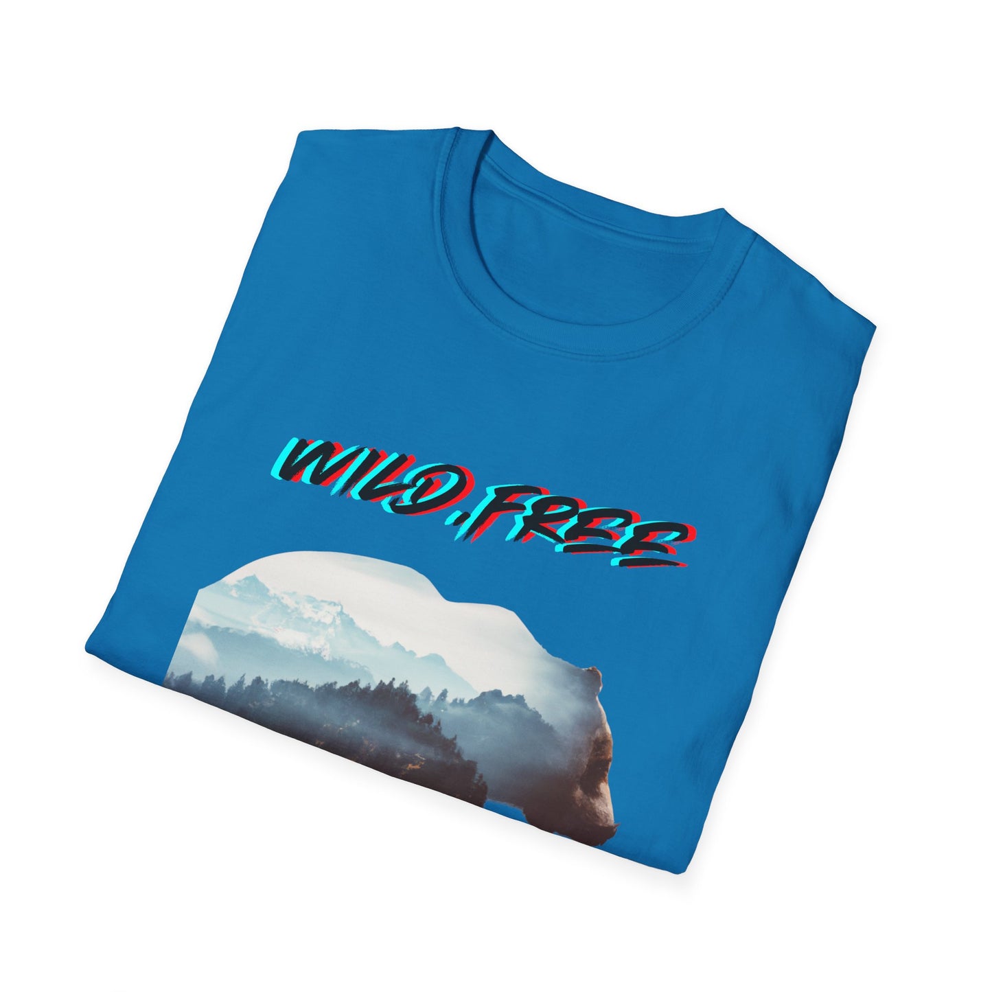 Wild Free Bear Unisex Softstyle T-Shirt - Fearless Nature Graphic Tee