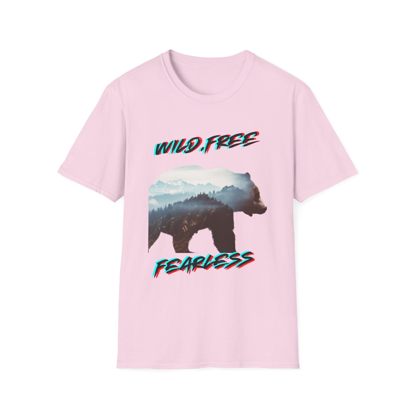 Wild Free Bear Unisex Softstyle T-Shirt - Fearless Nature Graphic Tee