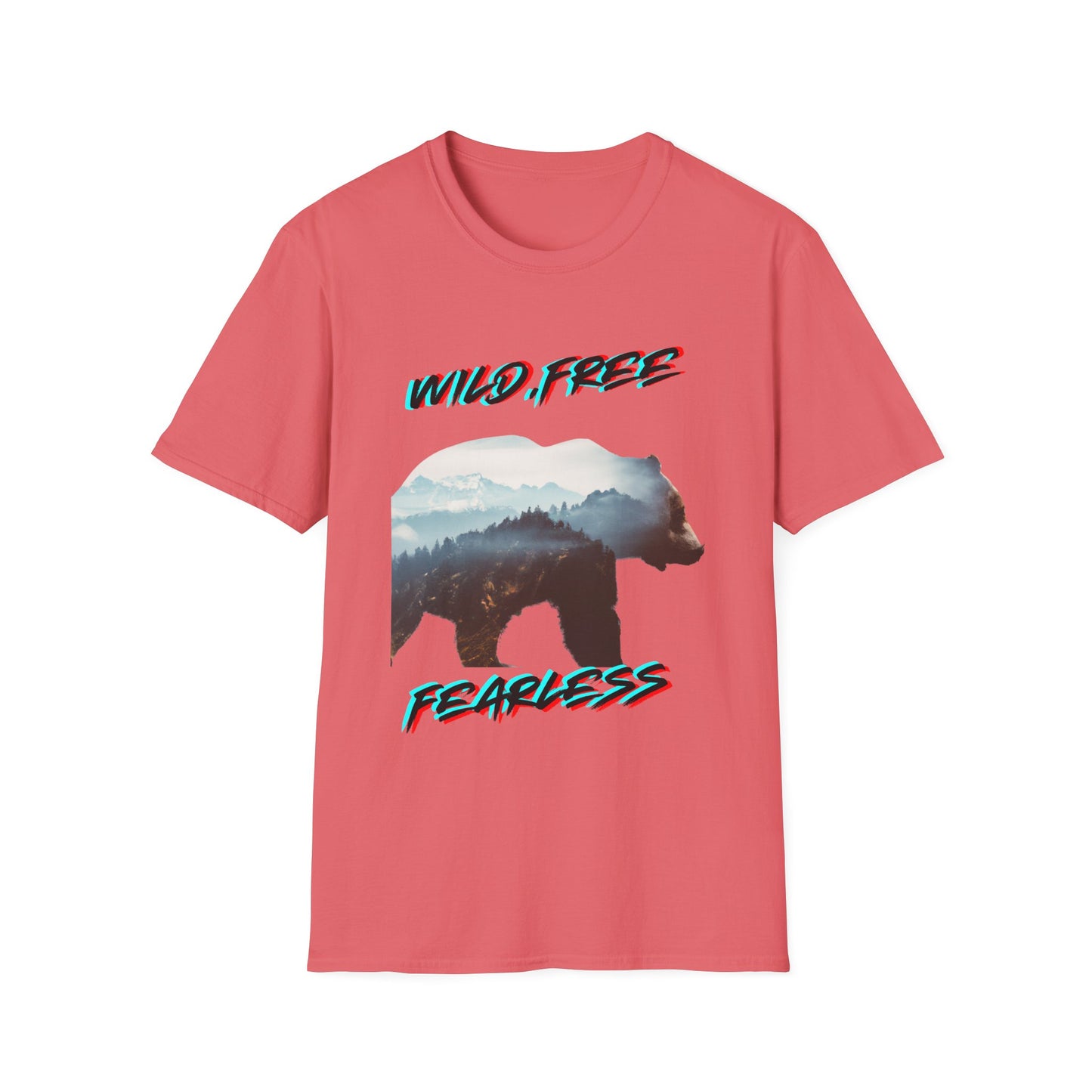Wild Free Bear Unisex Softstyle T-Shirt - Fearless Nature Graphic Tee