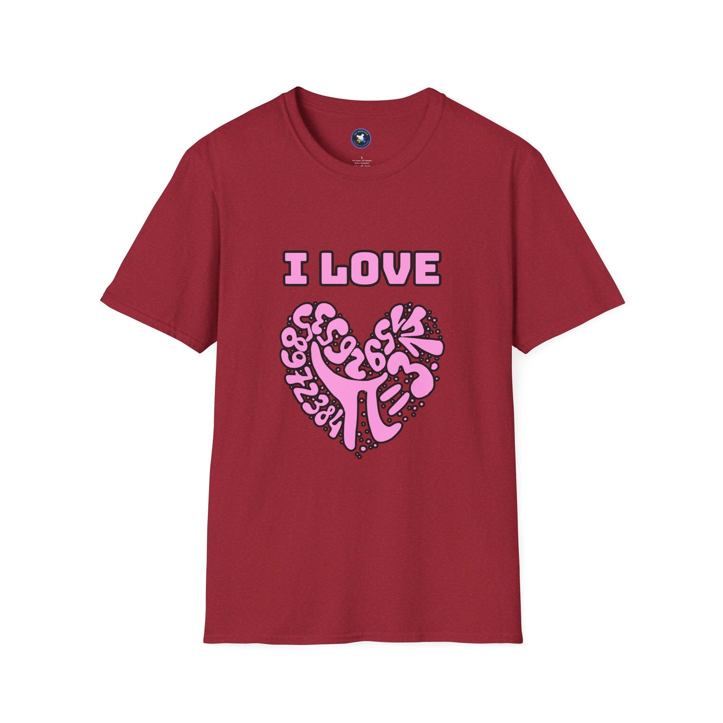 I Love Pi Heart Unisex Softstyle T-Shirt – Trendy Graphic Tee for Creative Souls