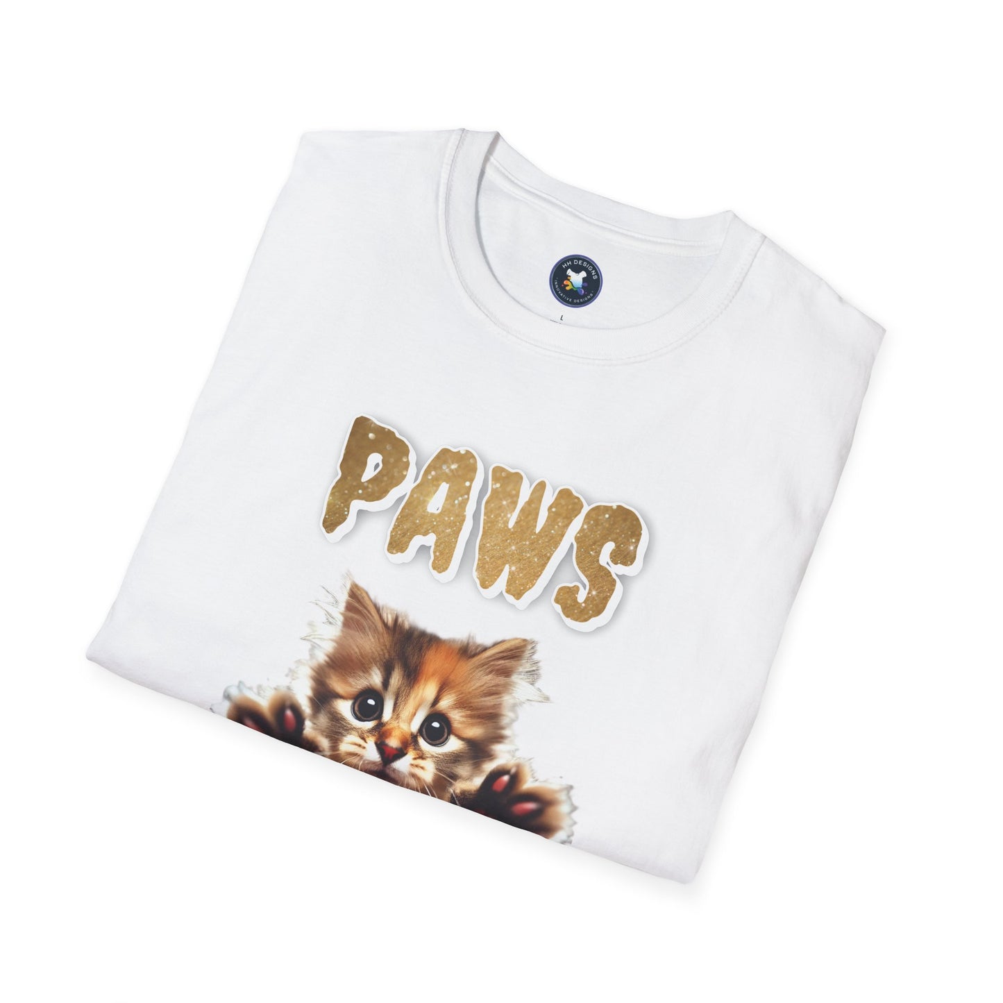 Paws of Fury Unisex Softstyle T-Shirt - Cute Cat Print Tee for Animal Lovers