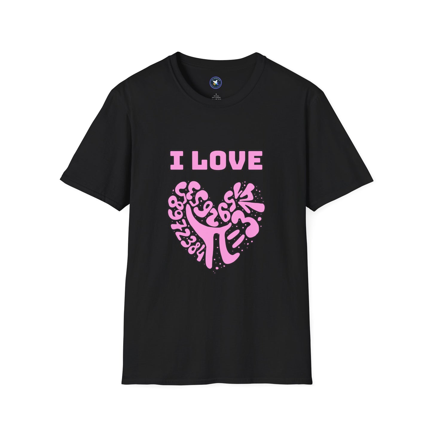 I Love Pi Heart Unisex Softstyle T-Shirt – Trendy Graphic Tee for Creative Souls