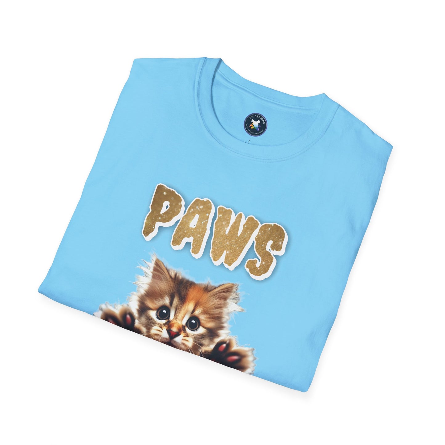 Paws of Fury Unisex Softstyle T-Shirt - Cute Cat Print Tee for Animal Lovers