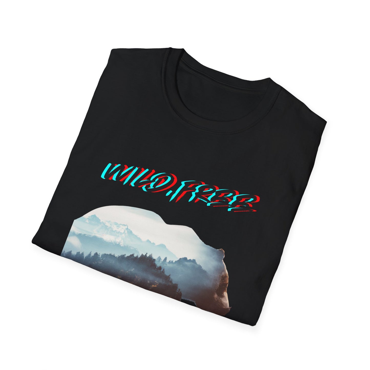 Wild Free Bear Unisex Softstyle T-Shirt - Fearless Nature Graphic Tee