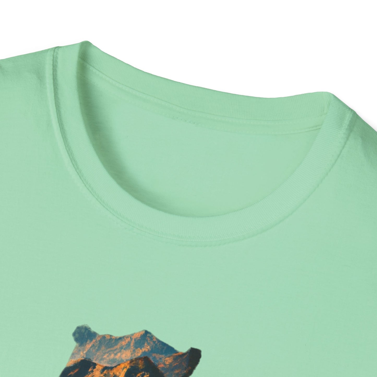 Mountain Bear Unisex Softstyle T-Shirt - Nature Lover's Graphic Tee