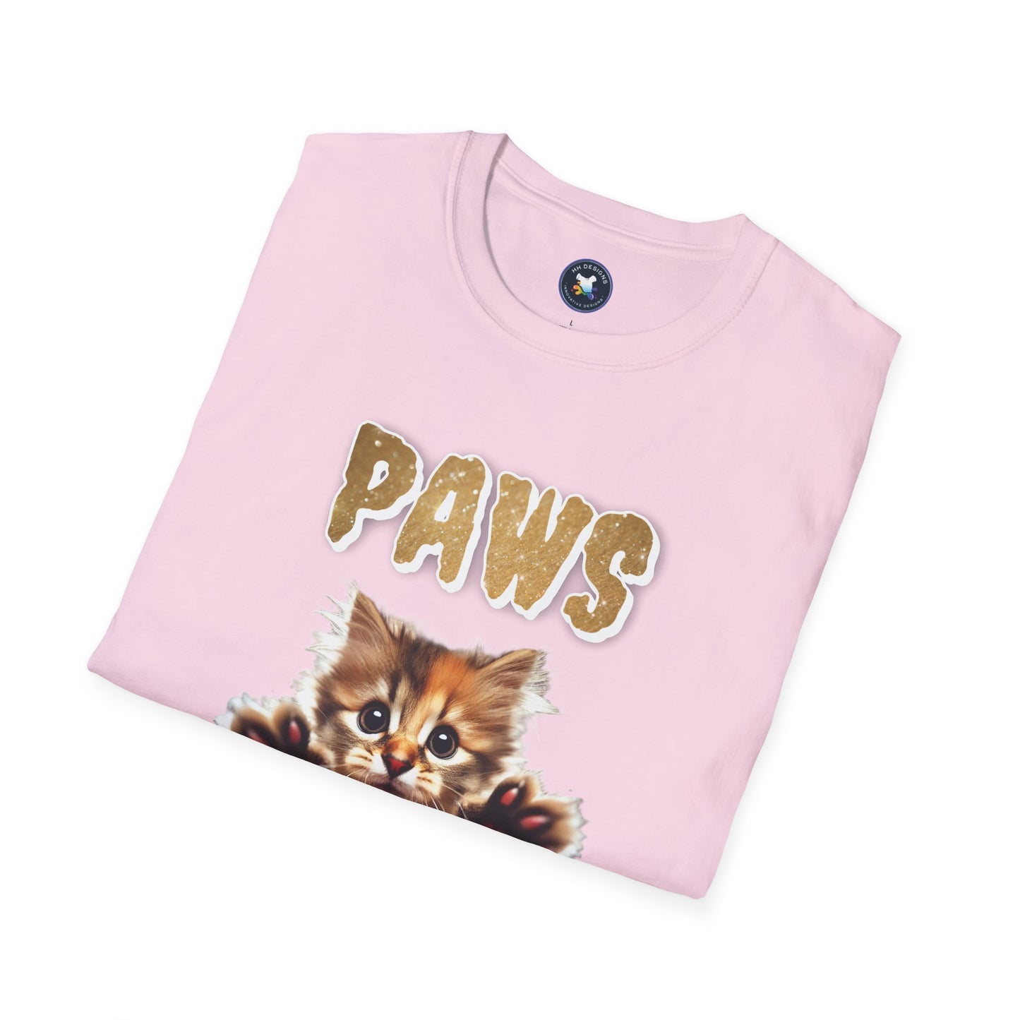Paws of Fury Unisex Softstyle T-Shirt - Cute Cat Print Tee for Animal Lovers