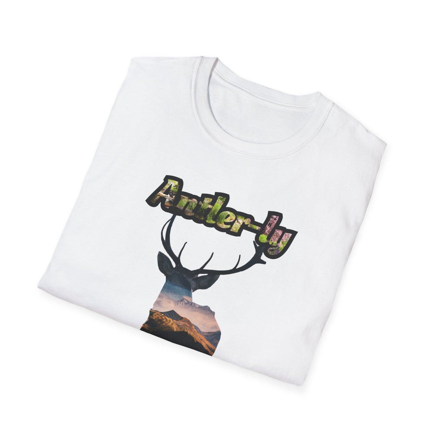 Unisex Softstyle T-Shirt - 'Antler-ly Awesome' Nature Graphic Tee