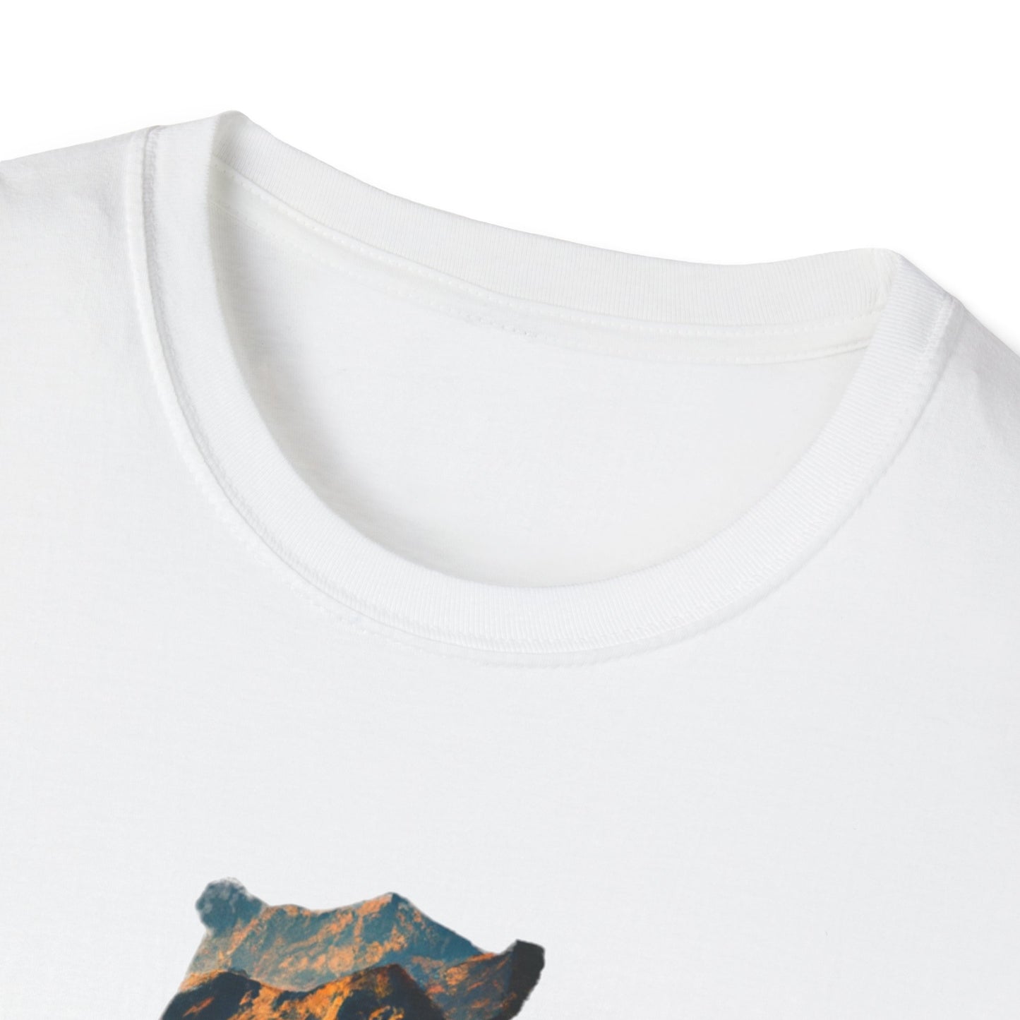 Mountain Bear Unisex Softstyle T-Shirt - Nature Lover's Graphic Tee