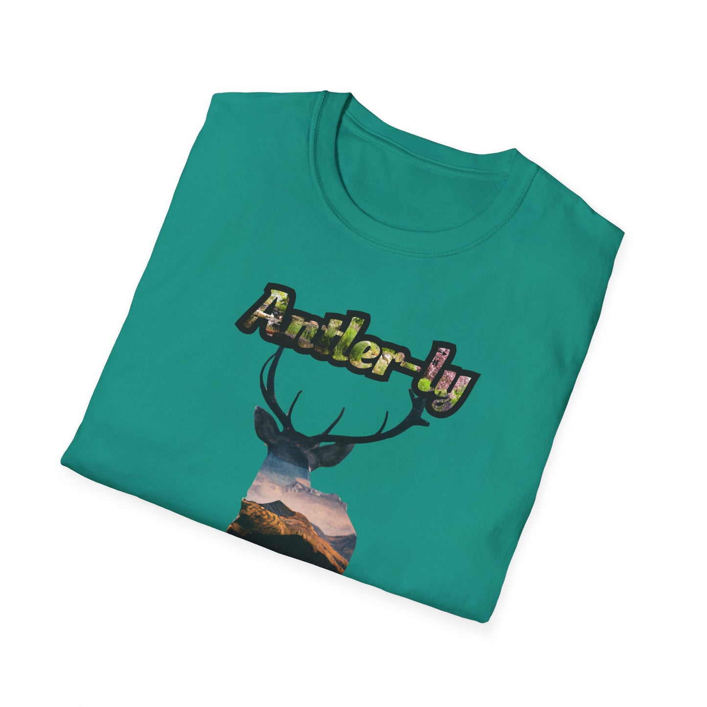 Unisex Softstyle T-Shirt - 'Antler-ly Awesome' Nature Graphic Tee