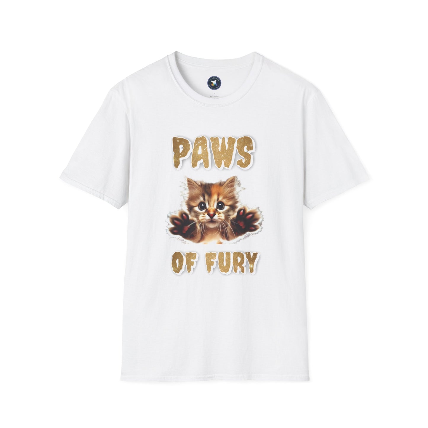 Paws of Fury Unisex Softstyle T-Shirt - Cute Cat Print Tee for Animal Lovers