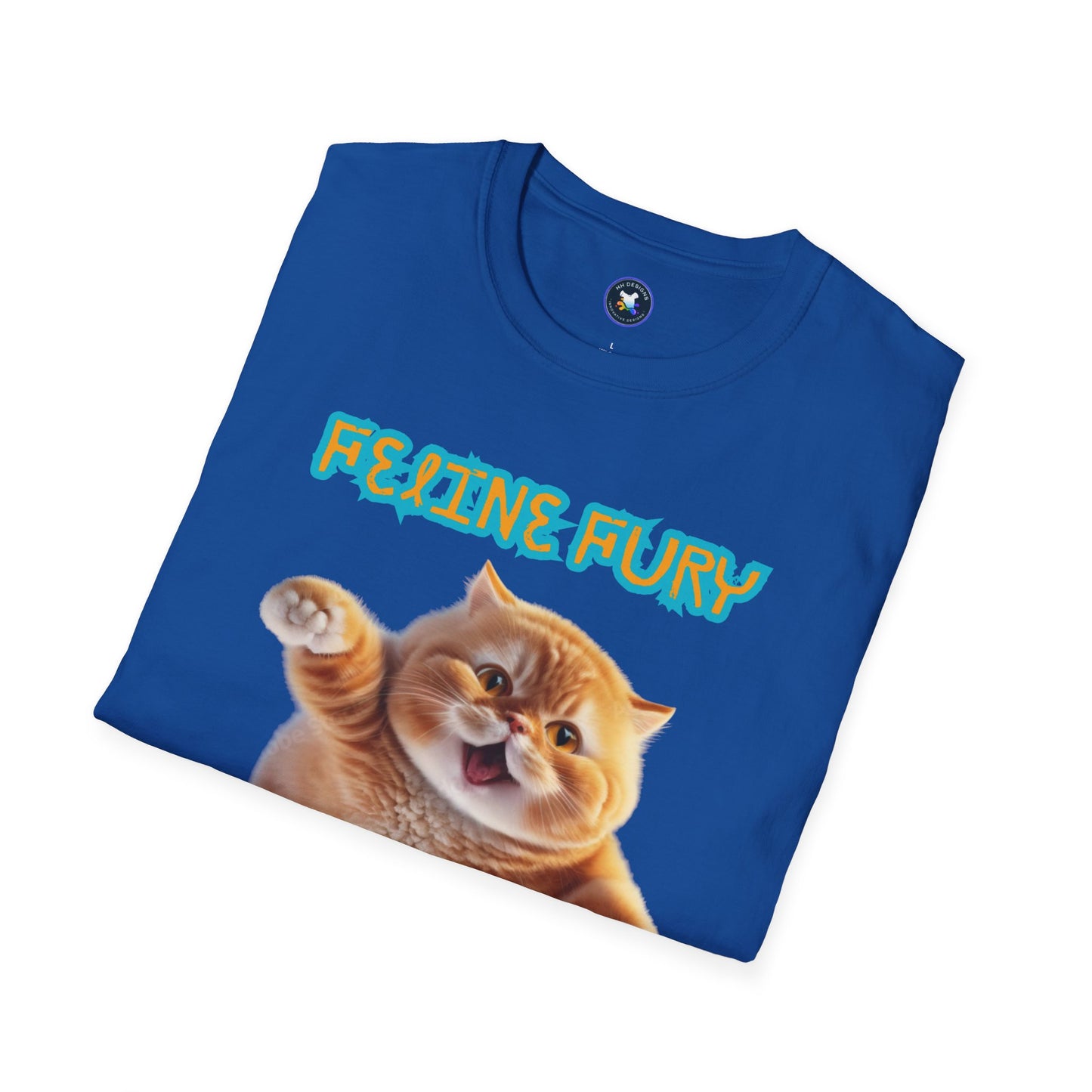Funny Cat T-Shirt - 'Feline Fury Beware' Unisex Softstyle Tee