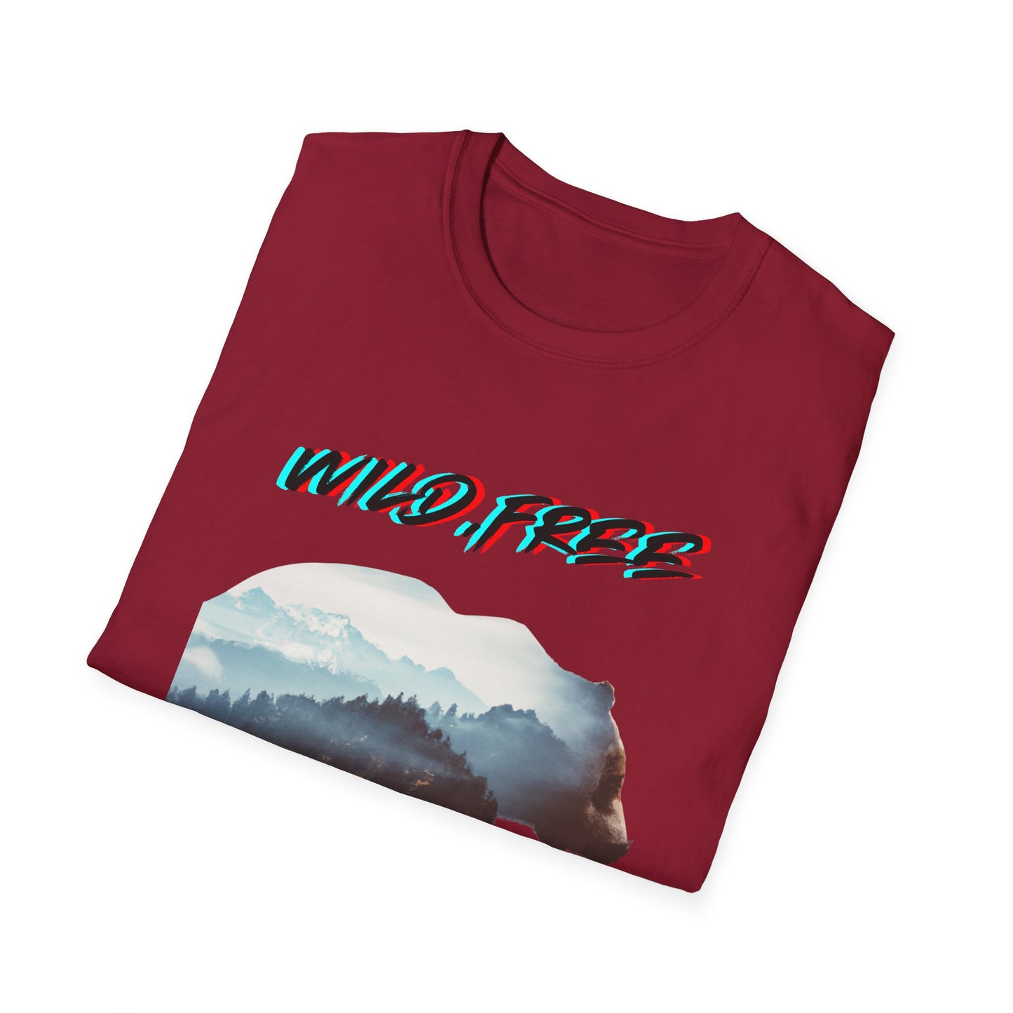 Wild Free Bear Unisex Softstyle T-Shirt - Fearless Nature Graphic Tee