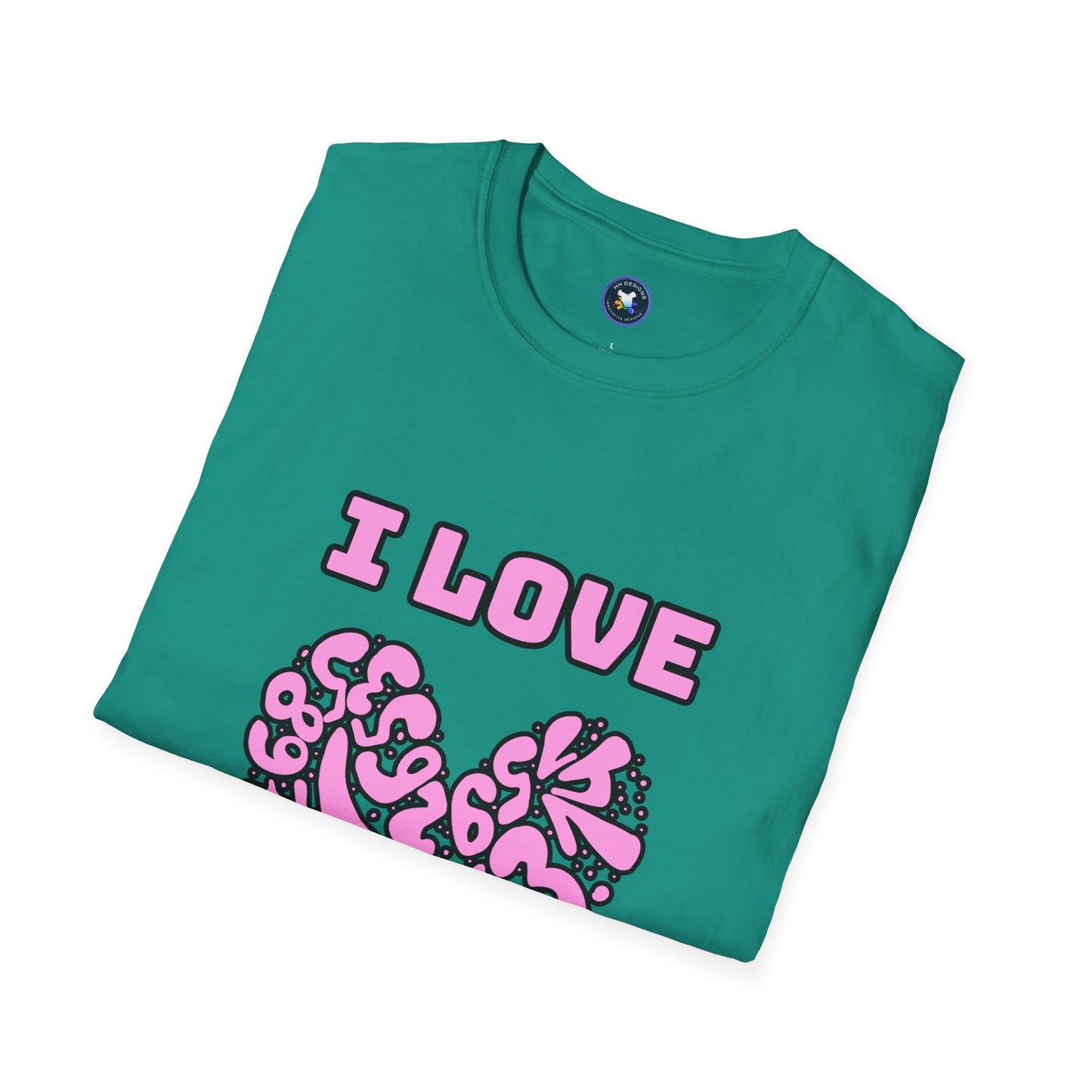 I Love Pi Heart Unisex Softstyle T-Shirt – Trendy Graphic Tee for Creative Souls