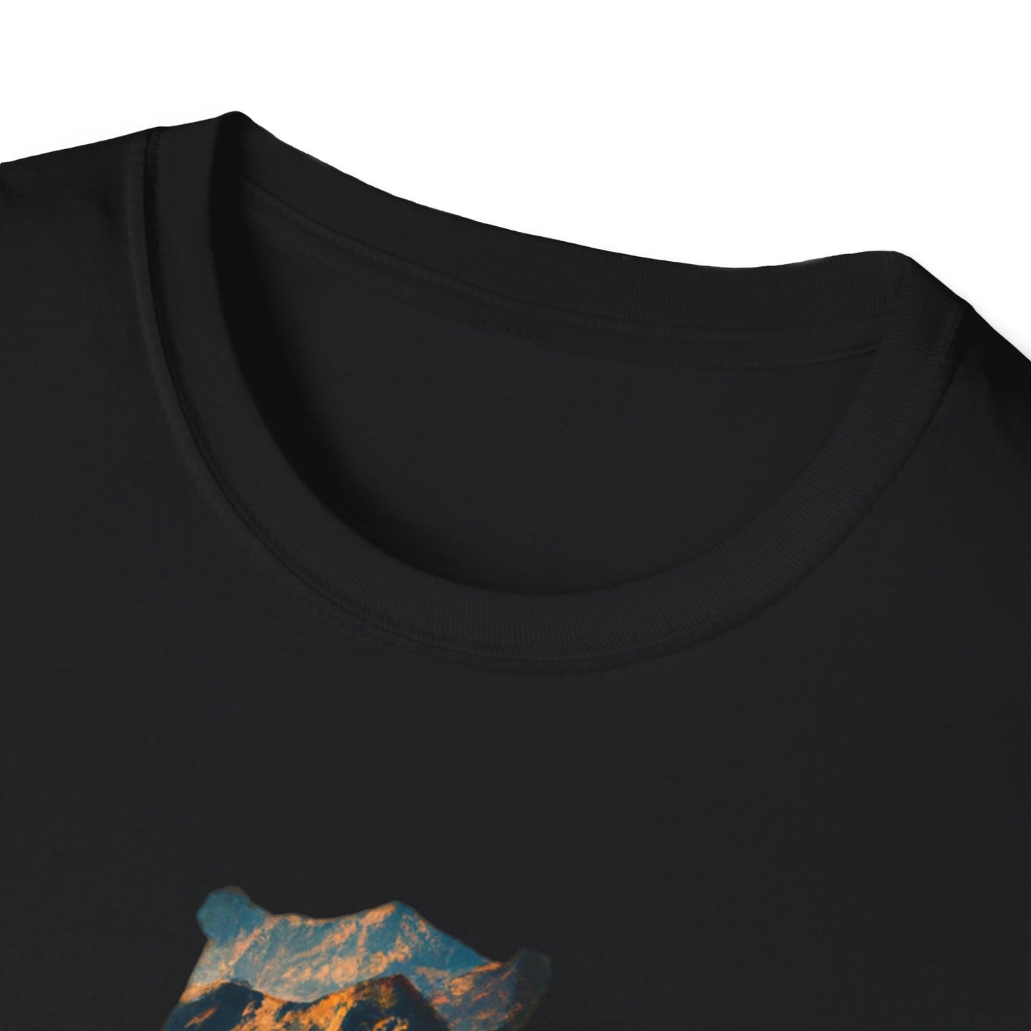 Mountain Bear Unisex Softstyle T-Shirt - Nature Lover's Graphic Tee