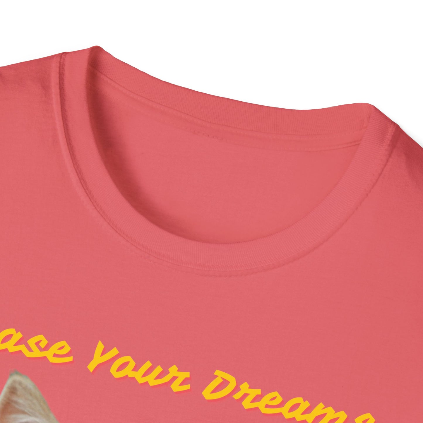 Chase Your Dreams Cat T-Shirt | Unisex Softstyle Tee for Cat Lovers