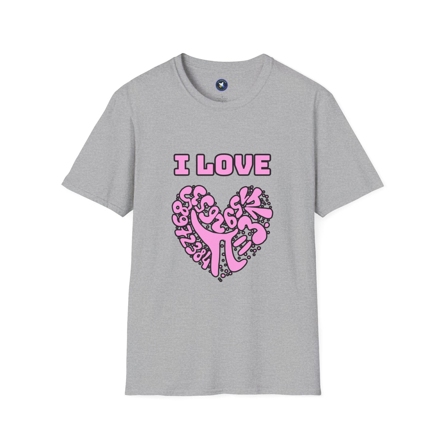 I Love Pi Heart Unisex Softstyle T-Shirt – Trendy Graphic Tee for Creative Souls